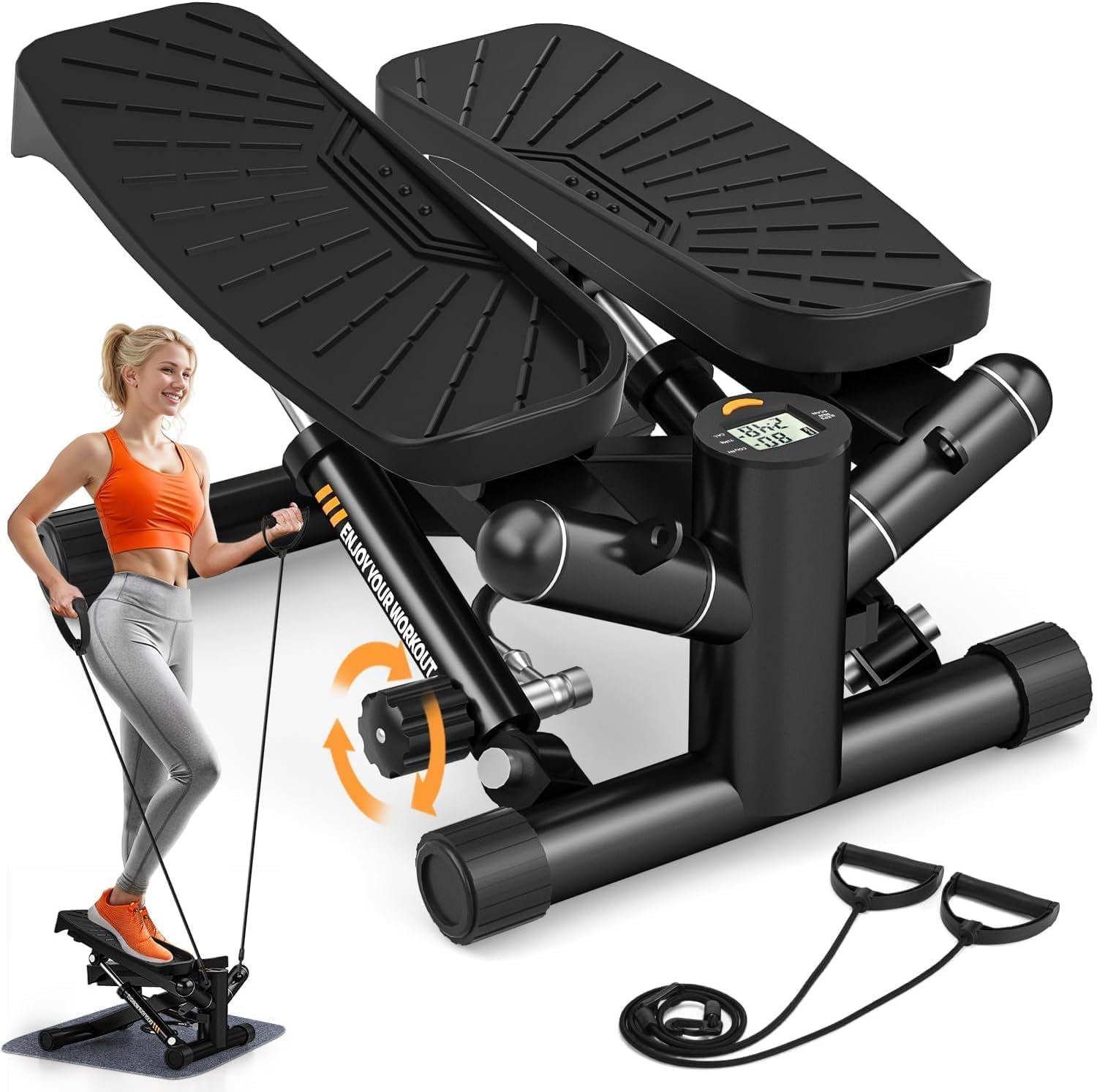 【 ステッパー 2025アップグレード版】 CHAOKE ステッパー ツイストステッパー プレミアム 静音設計 筋トレ 有酸素運動 コア ステップ台 お腹 エクササイズ 連続使用約120分 オリジナルのエア＋オイル駆動方式 最大承重量150kg 高齢者足を鍛える器具 保証5年商品画像