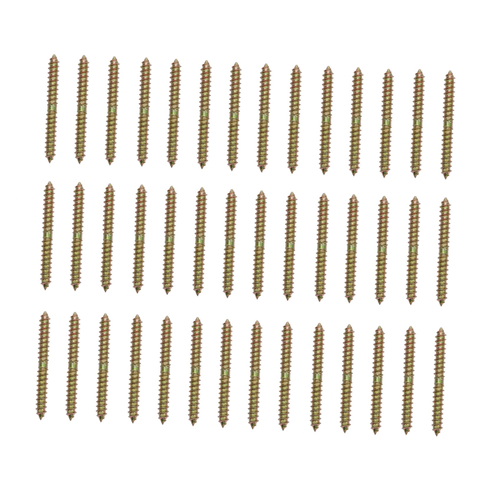 MUCKLILY 40pcs Double-Ended Threaded Screws Self-Tapping Zinc Plated Screw Assortment for Wood to Wood