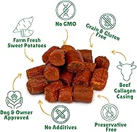 Vista 2 de Lucky Premium Treats Sweet Potato Chewys - Golosinas masticables para perros de tamaño de un bocado, grandes golosinas de entrenamiento para perros