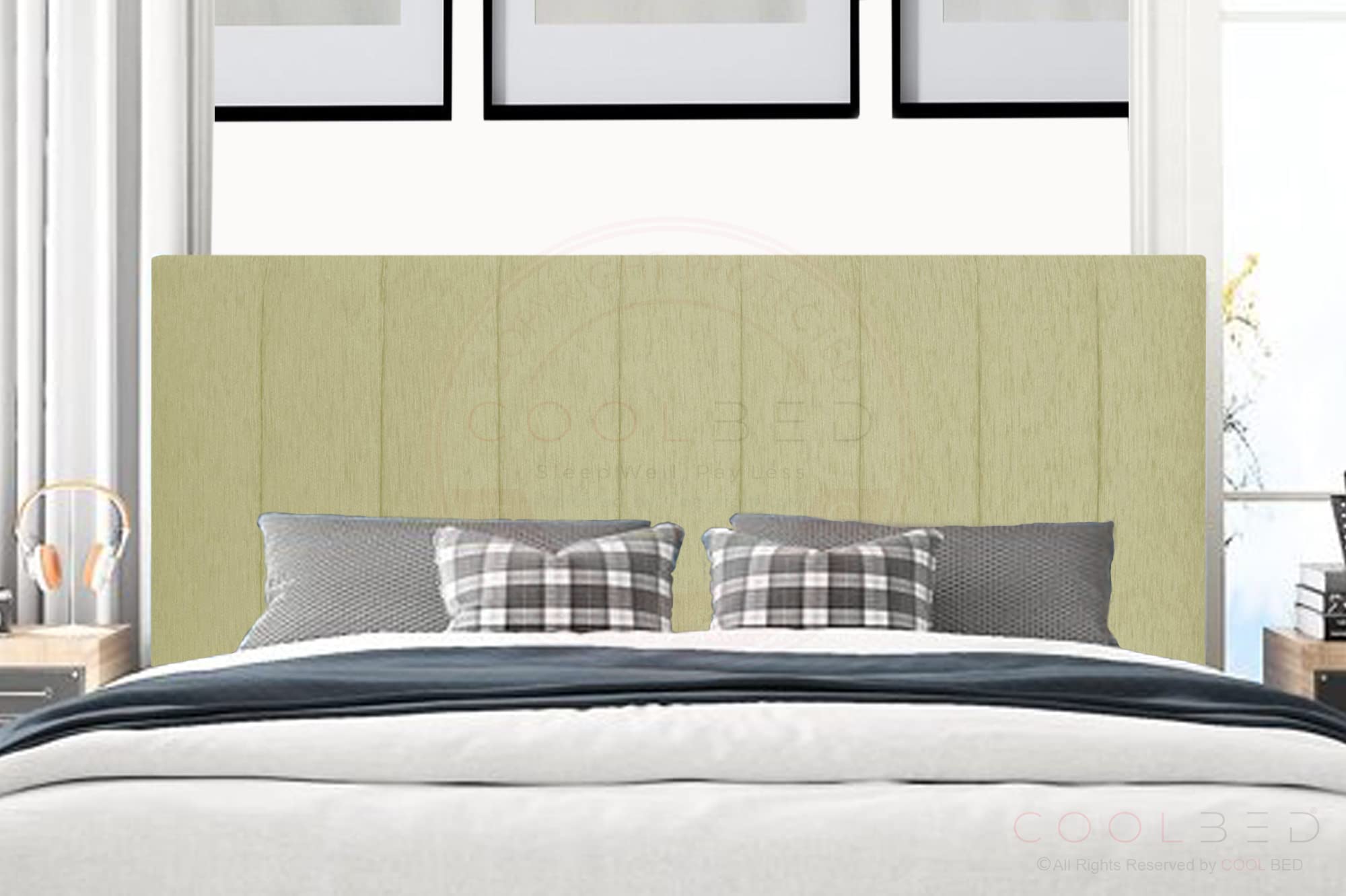 Aero Chenille Fabric Headboard | Divan Bed Headboard | Upholstered Headboard for Divan Bed Base (Single (3') - 24" (H), Cream Chenille)