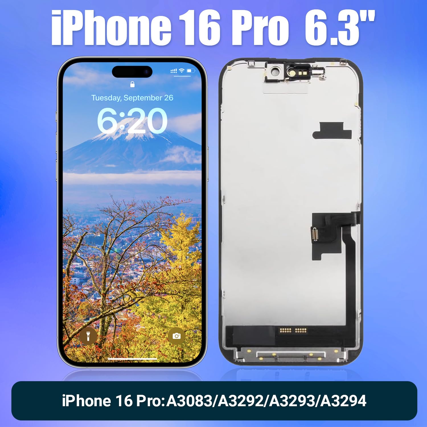 Sostituzione dello schermo per iPhone 16 Pro 16 cm FHD COF LCD Digitizer