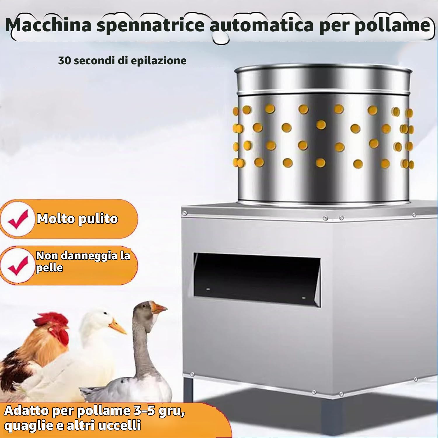 Spiumatrici per polli,Spennatrici per polli in Acciaio Inossidabile,Spennatrici per Piccoli Uccelli,Spumatrici Automatiche per polli,per Uccelli di quaglia