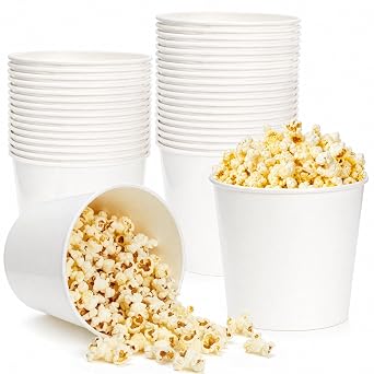 35 Pieces Disposable Paper Bucket, 85 Oz Popcorn Container Bulk
