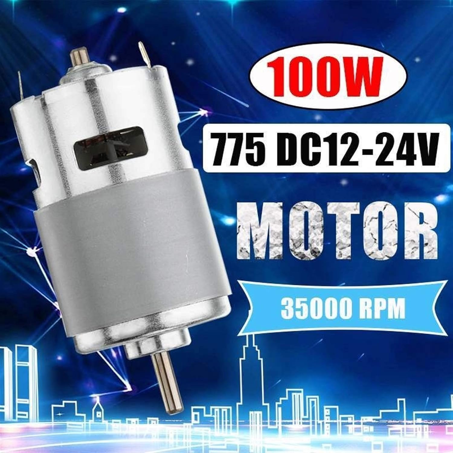 Lcuihua-dc Motor 775 DC Motor, Ball Bearing Large Torque, Electronic Component Motor, High Power Low Noise Gear Motor