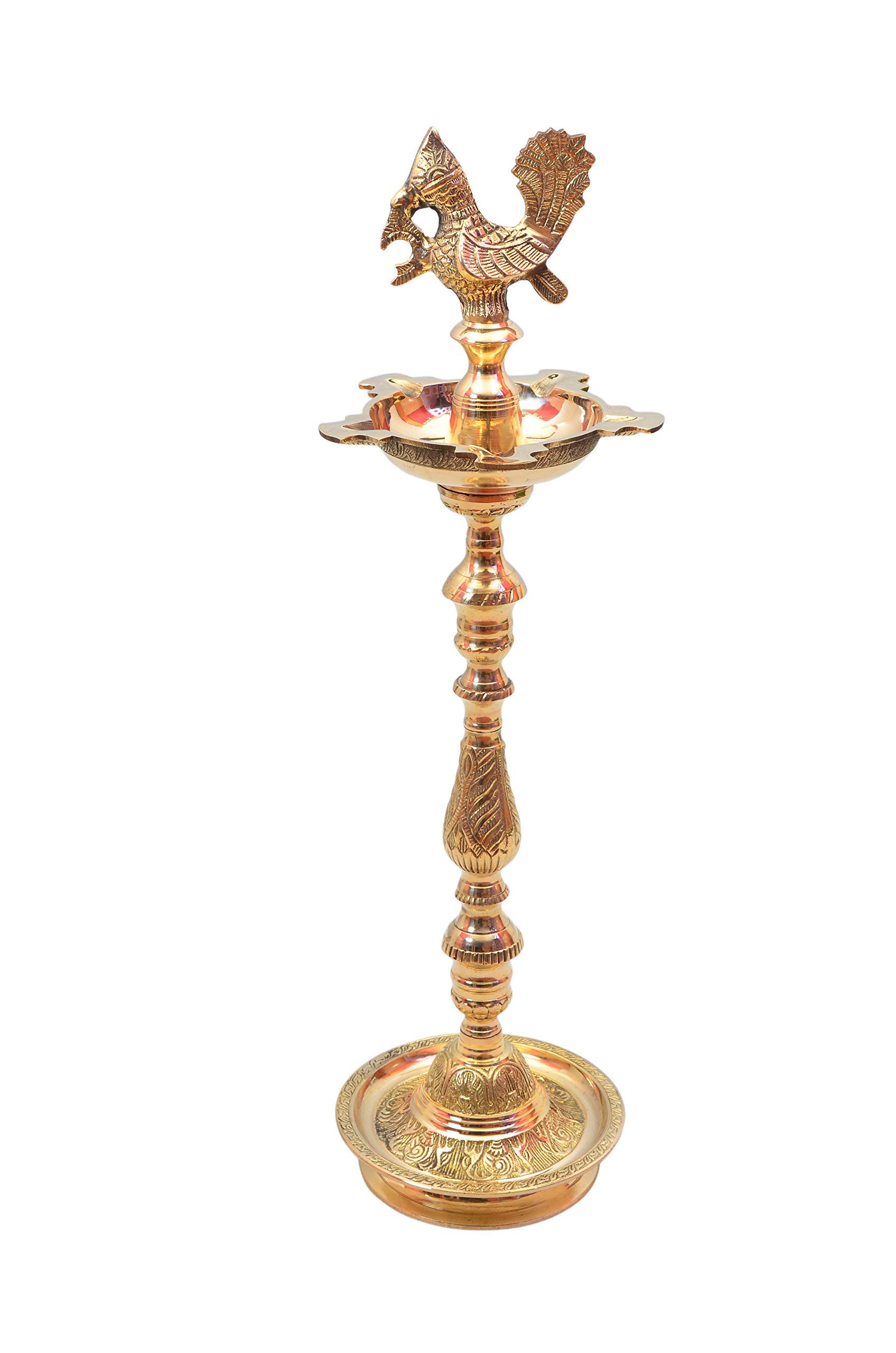 Metal 30 Inch Brass Mahabharat Diya Kuthu Vilakku Inaugration Lamp For Pooja By E-Handicrafts 30 Inch-image-18