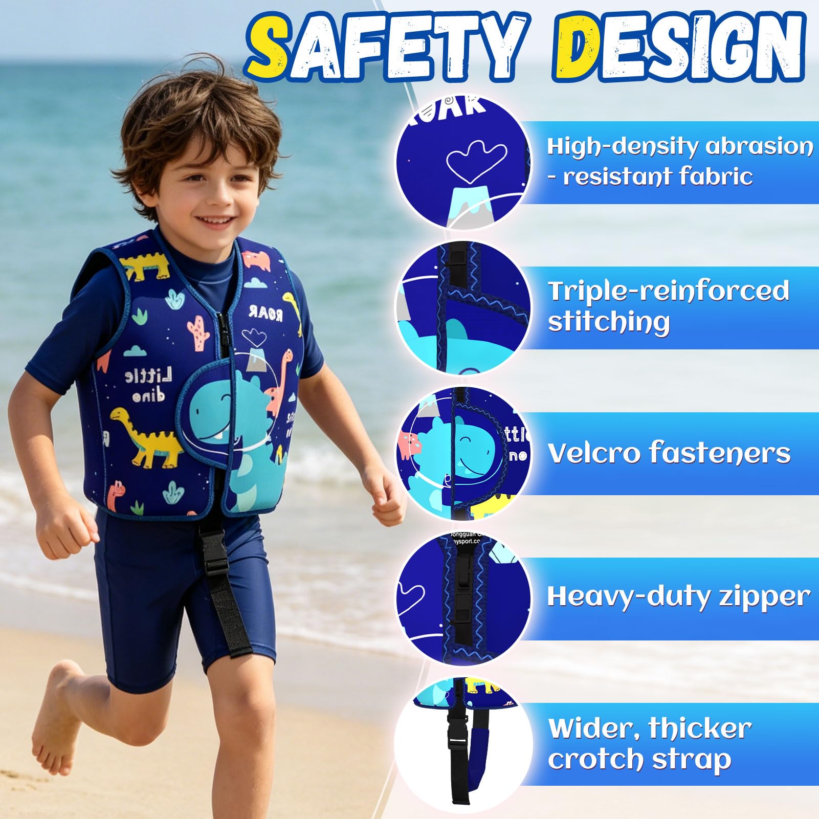 Costume Piscina per Bambini, Palette Nuoto Certificati TÜV per Bambini dai 2 ai 6 anni, Cintura di Sicurezza Regolabile, Comodo e Resistente, Adatto per Vacanze in Piscine(Colore, M)