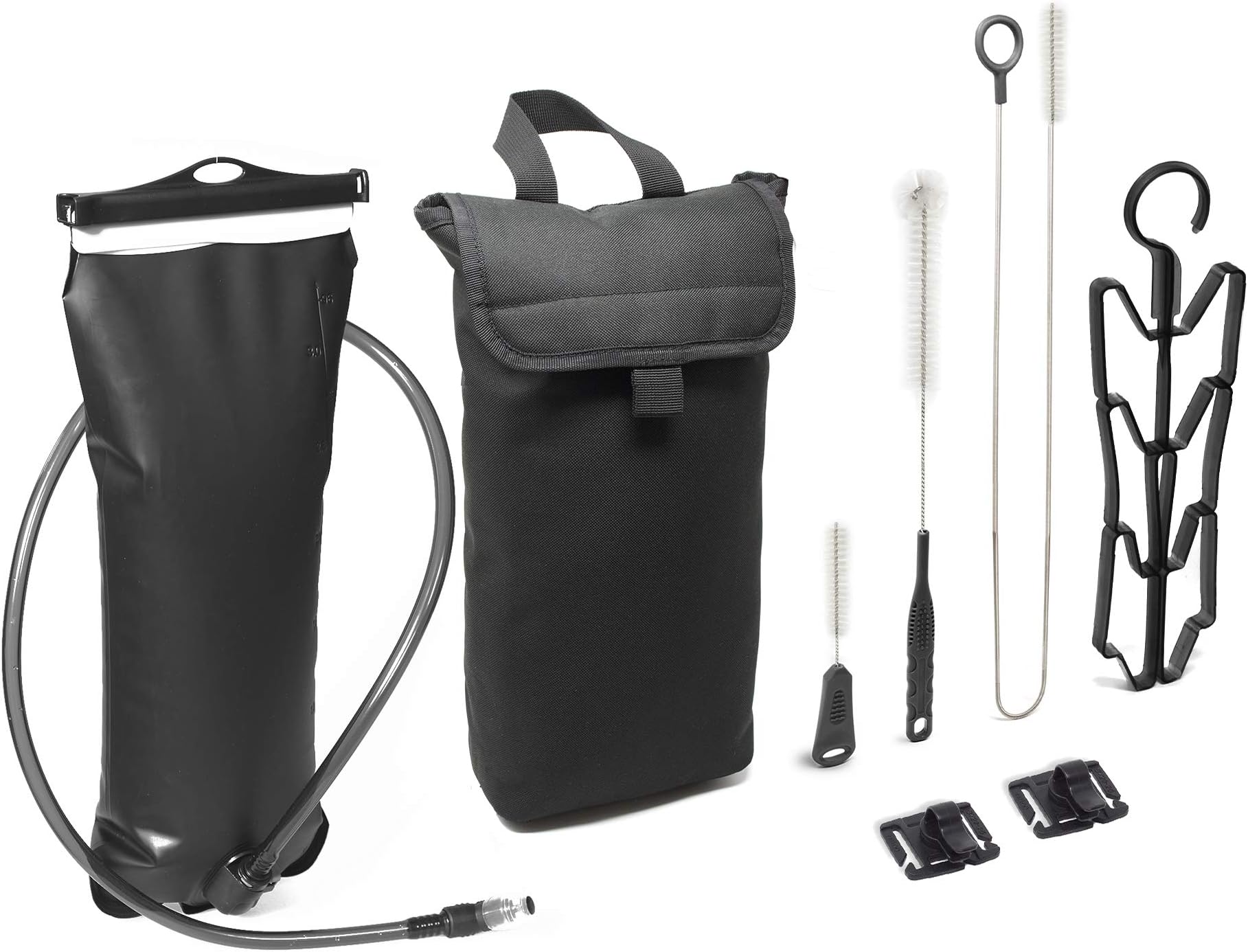 3L Hydration Bladder - Water Reservoir Pack For Backpack | 3 Liter Waterbag Pouch Packs Pouches | Insulated Cooler Bag Sleeve & Cleaning Kit Dryer | Small Tactical Bladders Hiking Backpacking
