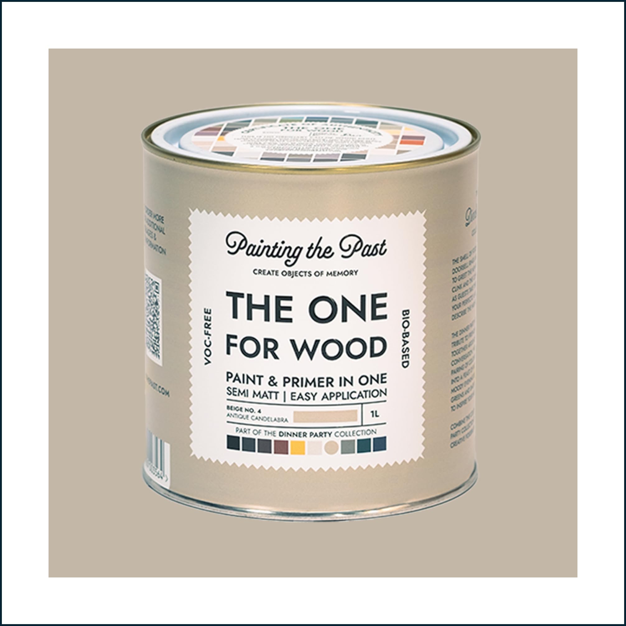 Painting The Past Beige No. 4 Antique Candelabra The One For Wood Paint & Primer 1L | Semi Matt Finish, Bio-Based & Voc-Free Formula For Wooden Furniture & Surfaces | Durable & Easy Indoor Home Decorating