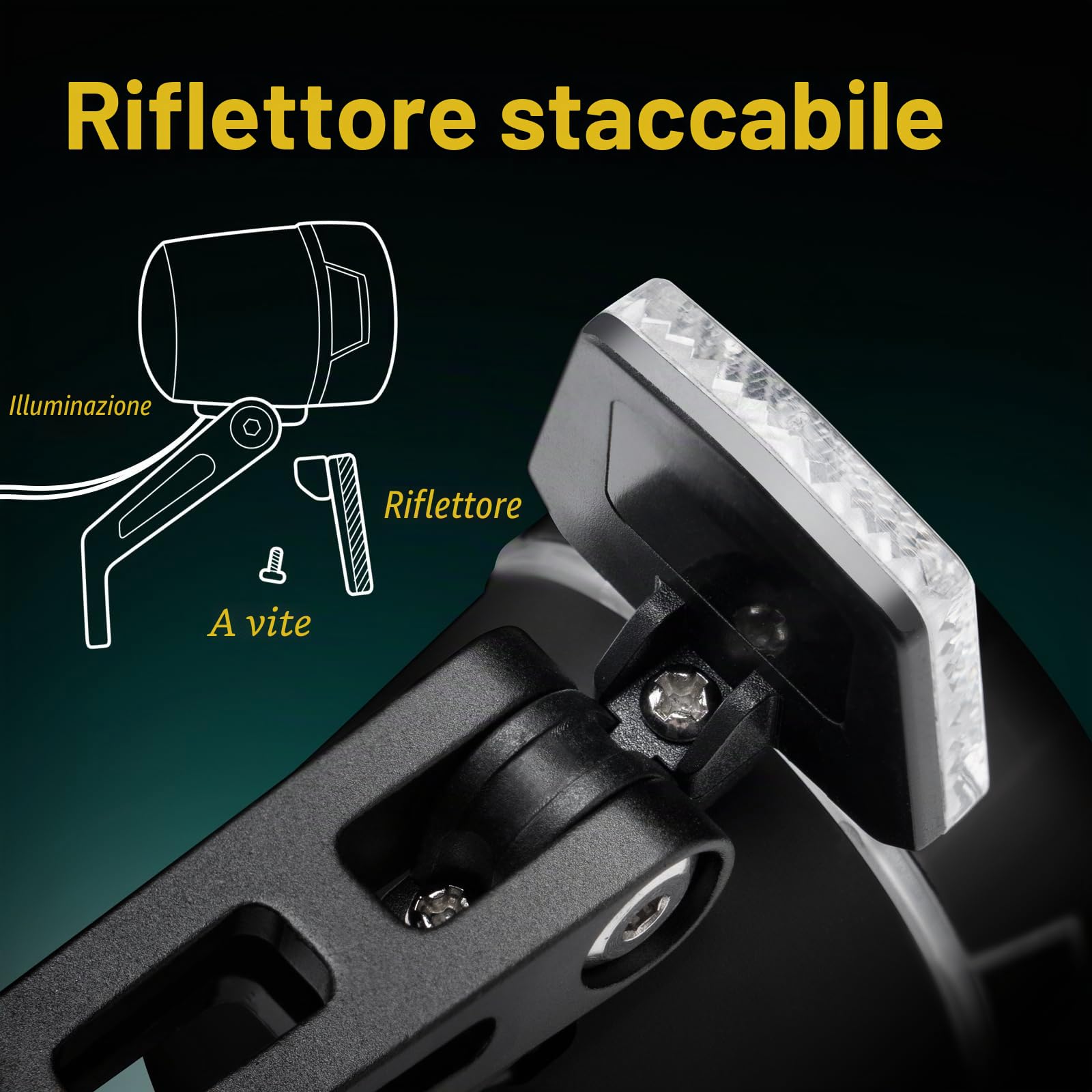 Luce LED Ebike 30-100 LUX con approvazione StVZO, faro anteriore e faro per bicicletta per biciclette