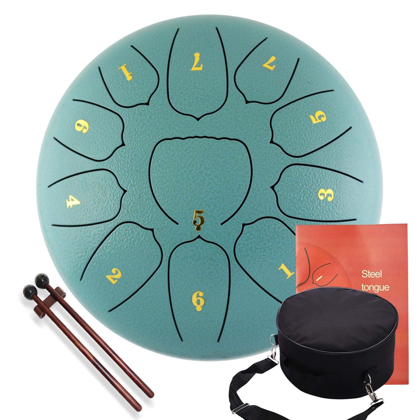 Stalowy bęben dla dzieci dorosłych, 11 notatek 10 cali Handpan Drum Instrument perkusyjny Hand-pan Drum na koncert Mind Healing Yoga Meditation, niebieski