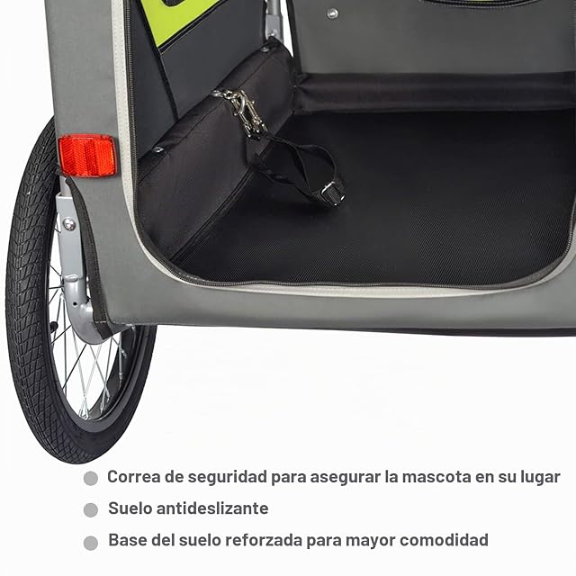 Foto 5 de 8 de Doggyhut Remolque de Bicicleta y Carrito para Perros 2 en 1, L, para Hasta 35 kg, Con Freno de Estacionamiento