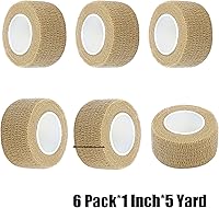 Vista 129 de Baisunt Paquete de 6 vendajes cohesivos de 1 pulgada, cinta autoadhesiva autoadhesiva autoadhesiva transpirable para muñeca, tobillo, deportes