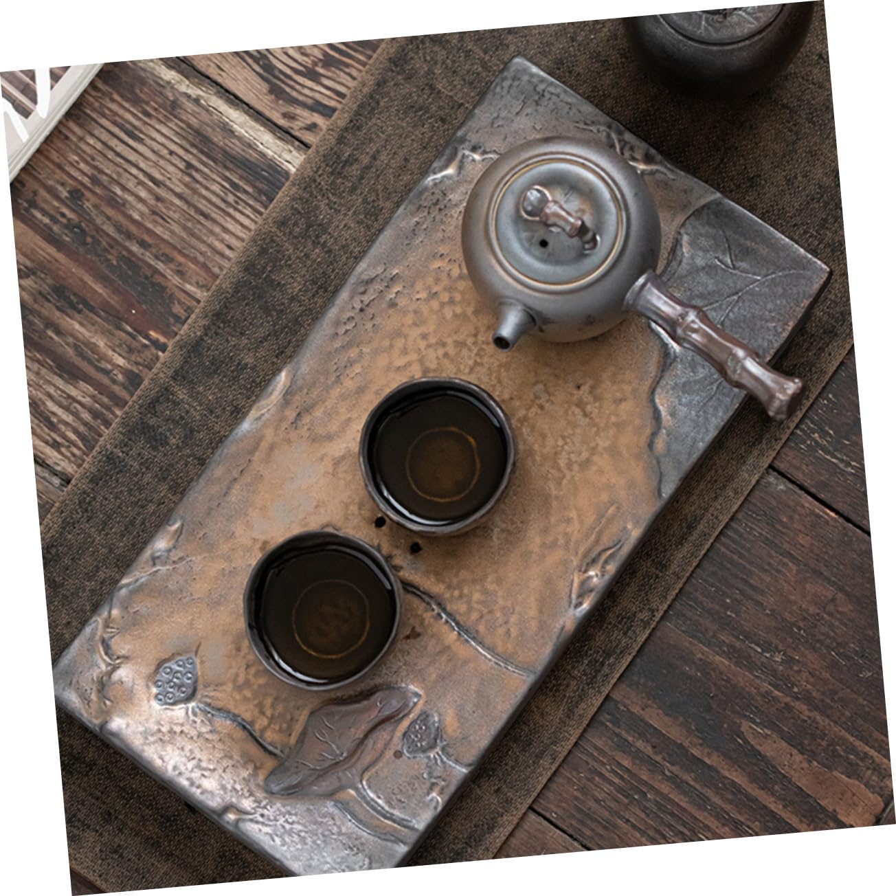 BESTonZON Taca Do Herbaty Taca Do Robienia Herbaty Uchwyt Na Filiżankę Herbaty Ceramiczna Taca Do Serwowania Herbaty Ozdobny Stolik Do Herbaty Bandejas Decorativas Antyczny Ceramika Kubek