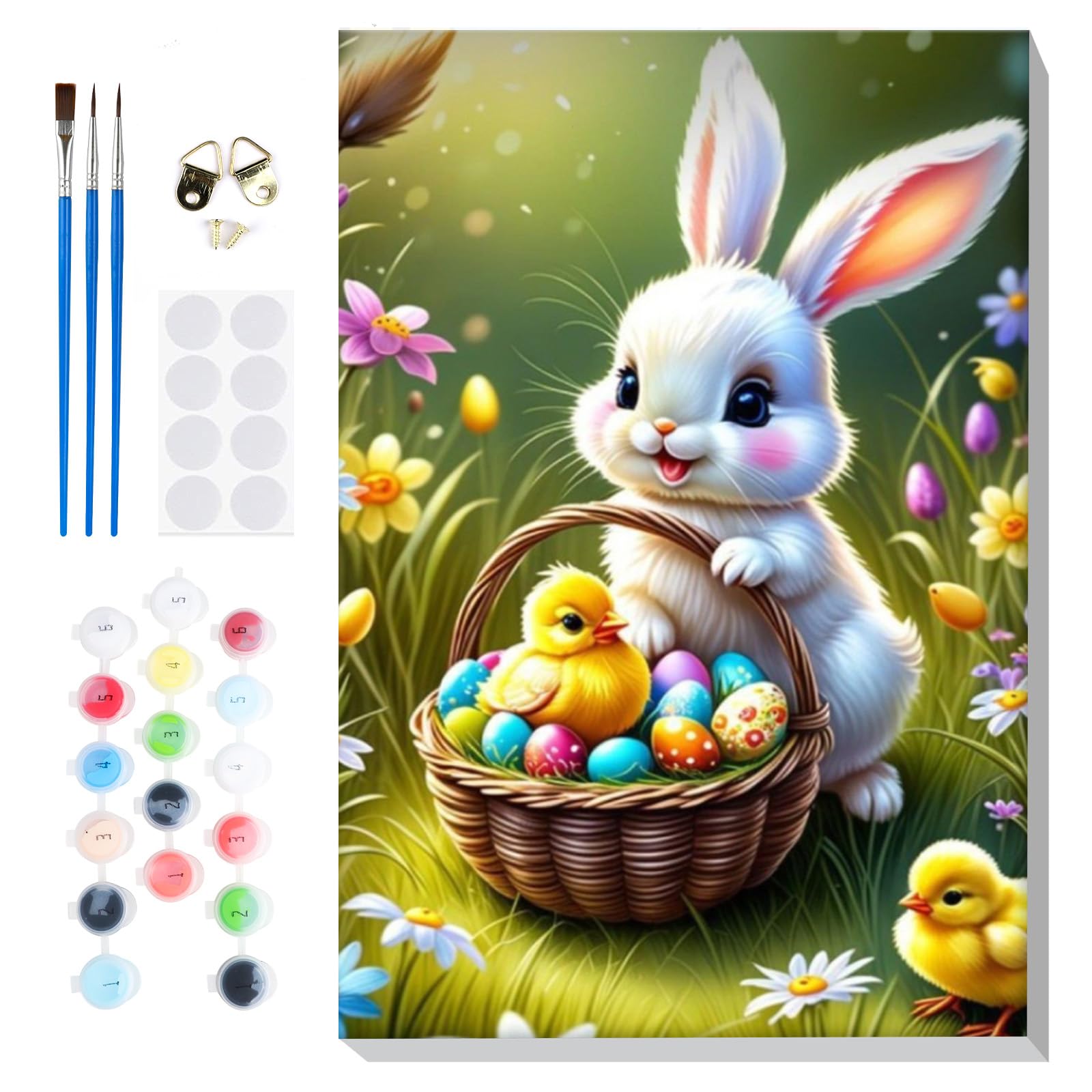 Lxmsja Pintar por Numeros Pato Adultos con Marco, DIY Cuadros para Pintar Pascua Colorear por Números Lienzos, Pintura Acrilica Manualidades Adulto Decoracion Hogar Pared 20x30cm — view 8