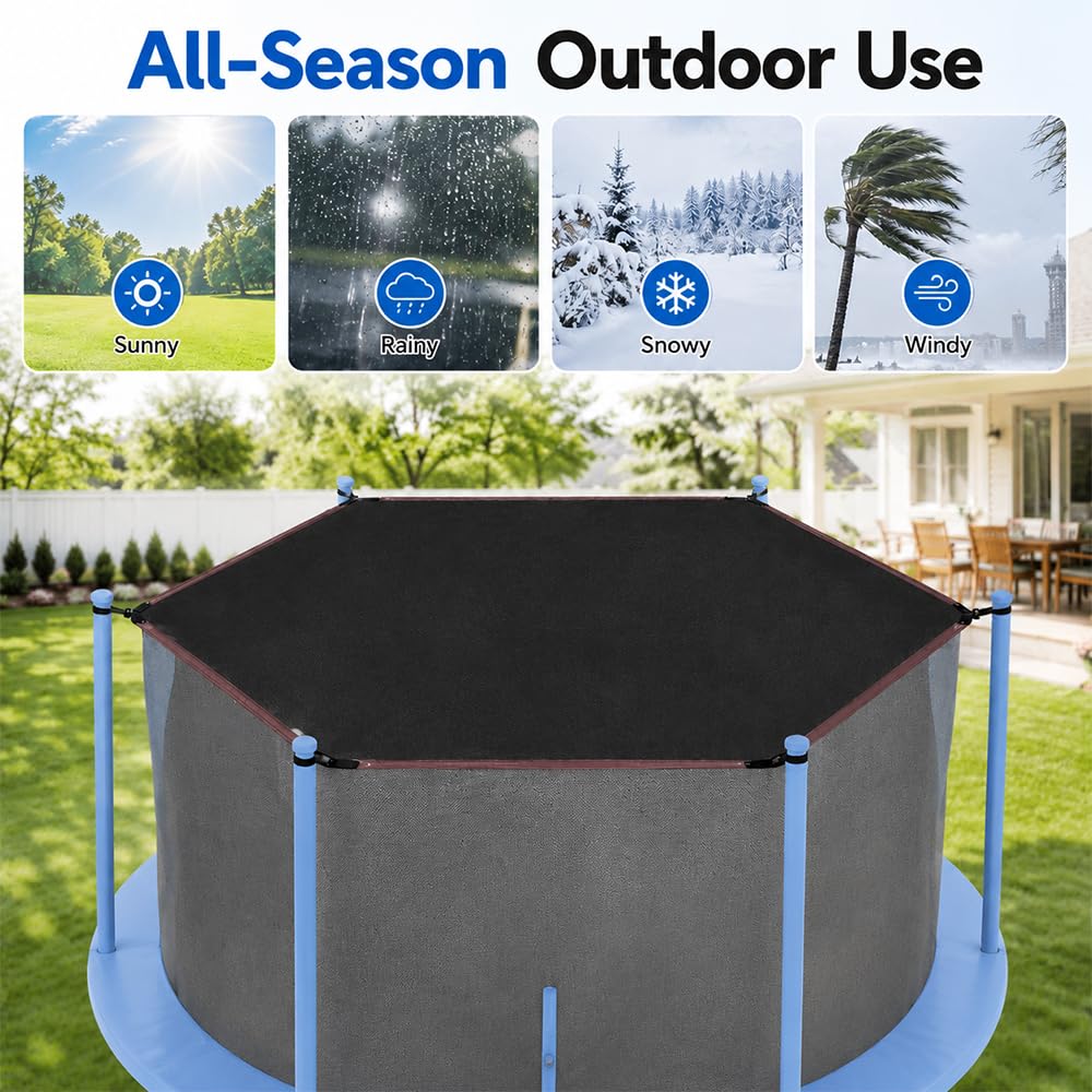 Trampolin Sonnenschutz 366, Trampolin überdachung für 8-Stangen Zelt, UV-resistent Trampolins Abdeckung, Trampolins Zubehör
