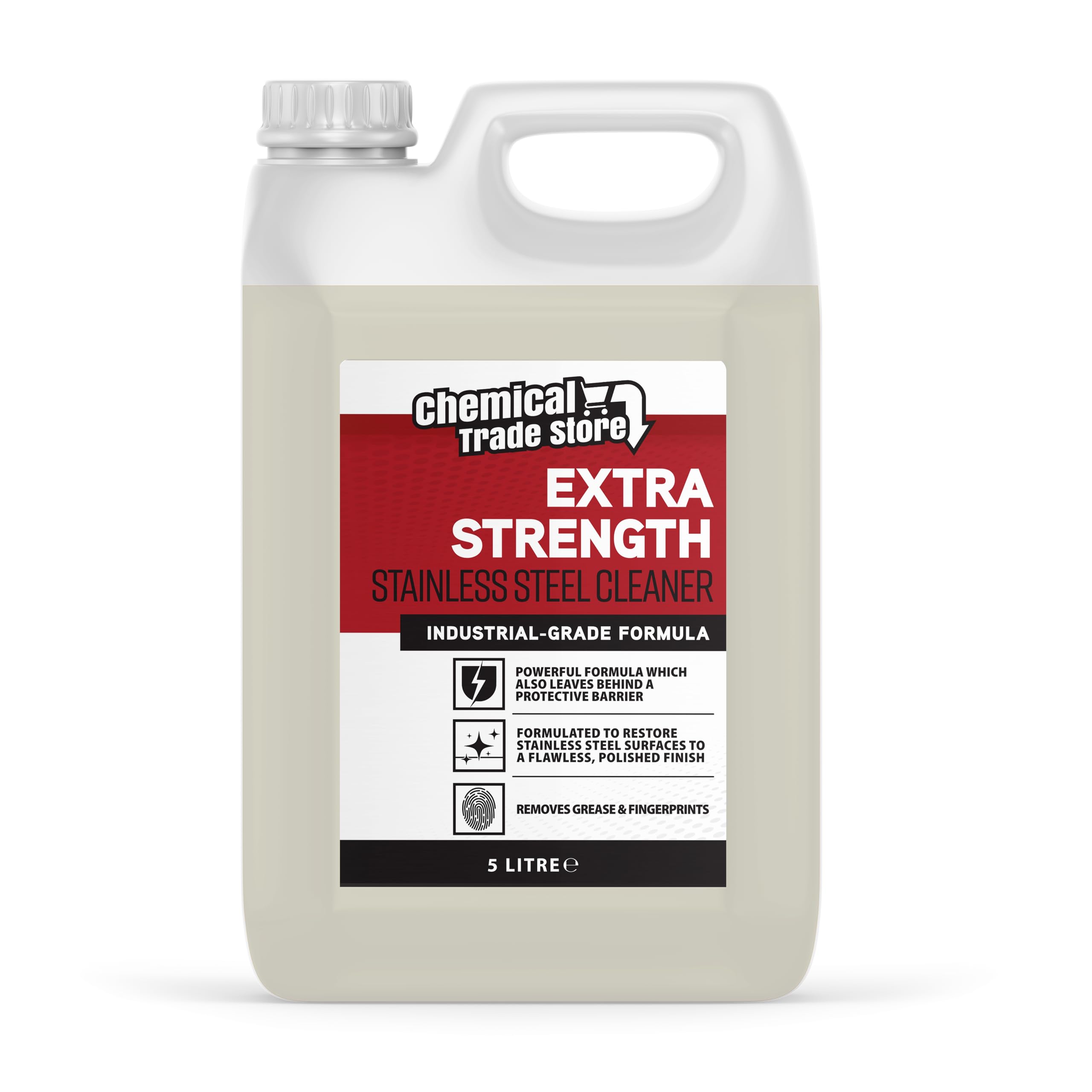Chemical Trade Store - Stainless Steel Cleaner 5L - Professional Surface Cleaner for Kitchens & Appliances - Removes Grease, Water Marks & Fingerprints for a Streak-Free Finish
