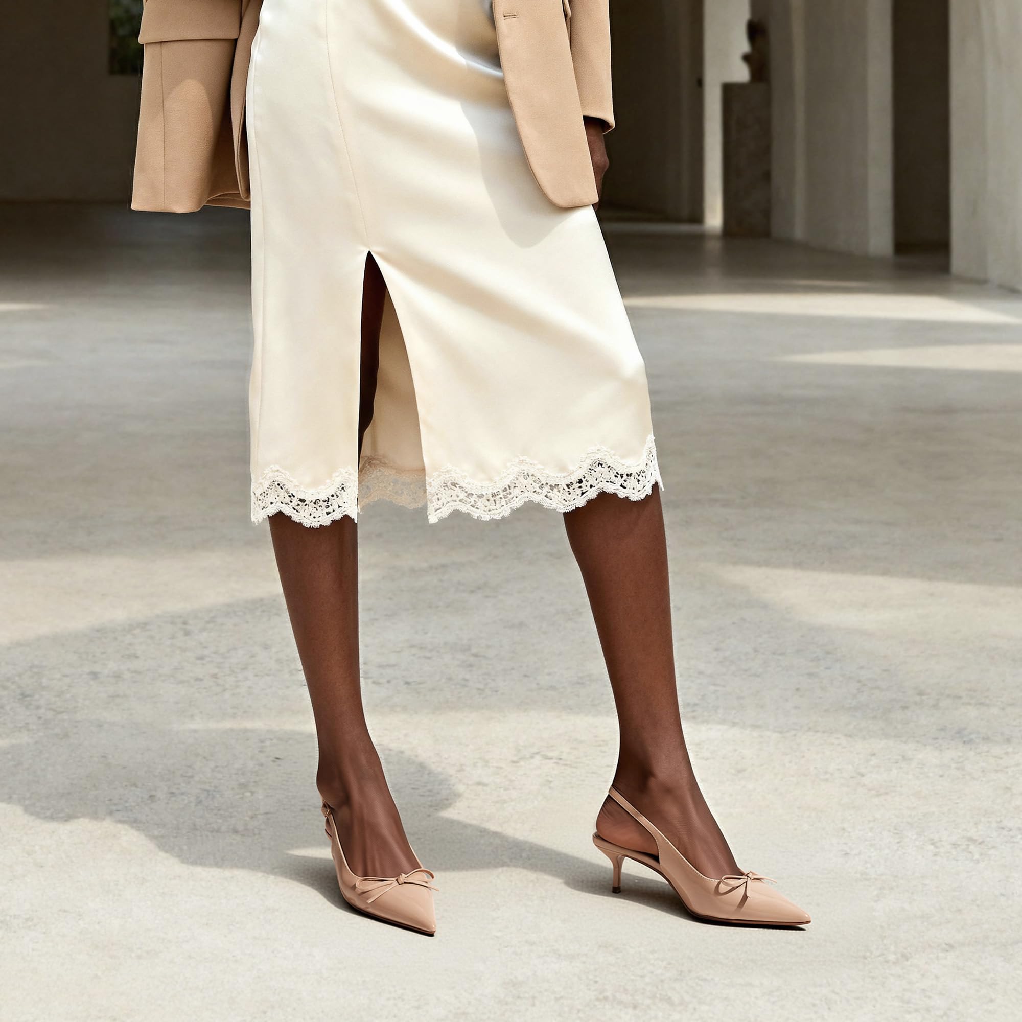 DREAM PAIRS Escarpins Femme Pointu,Talon Slingback | Élégantes Chaussure à Talon Confortable et Classique
