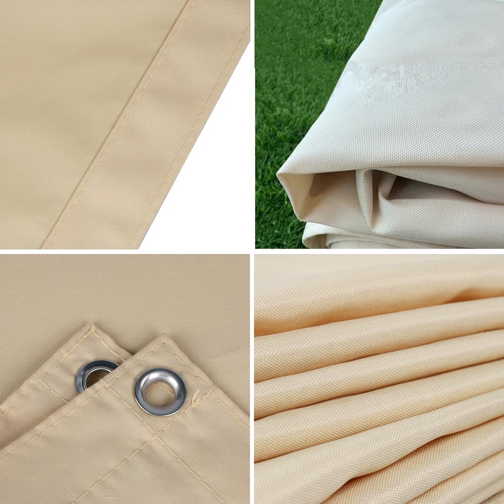 Sonnensegel 2x5M Wasserdicht Rechteckig mit Ösen, Multi Farbe und Größe Segeltuch Sonnensegel Balkon Ohne Bohren UV Schutz Sonnenschutz Markise mit Kordel für Garten Terrasse Balkon, Hellgrau