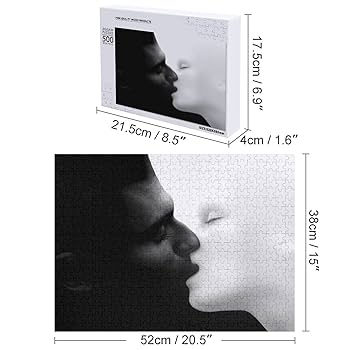 Amazon.co.jp: ジグソーパズル 白黒 キス カップル 陰陽 300