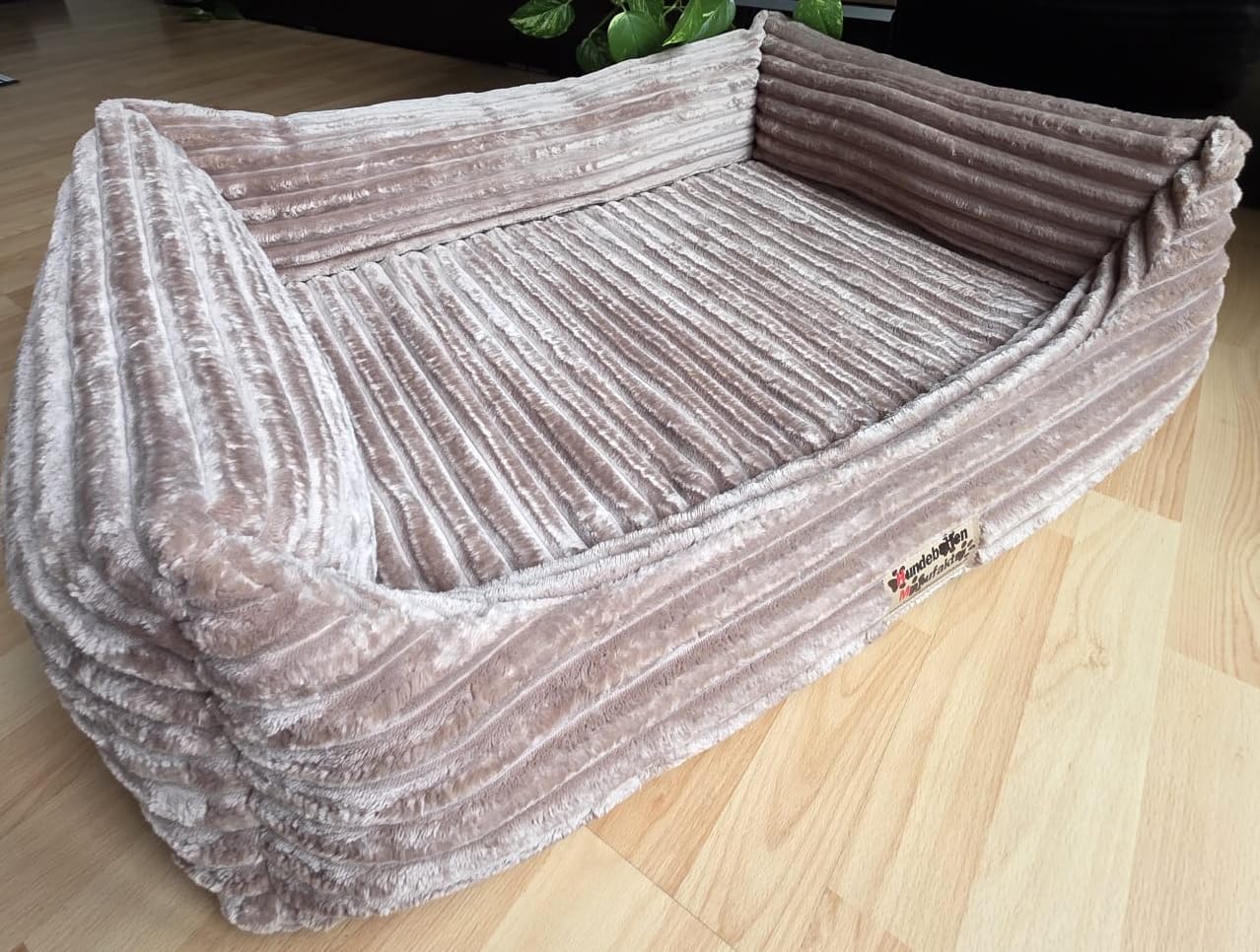Ortopedico Orthopedic Dog Sofa Dog Bed Cord with 8 cm Viscoelastic Foam Mattress (beige, 70 cm x 50 cm)