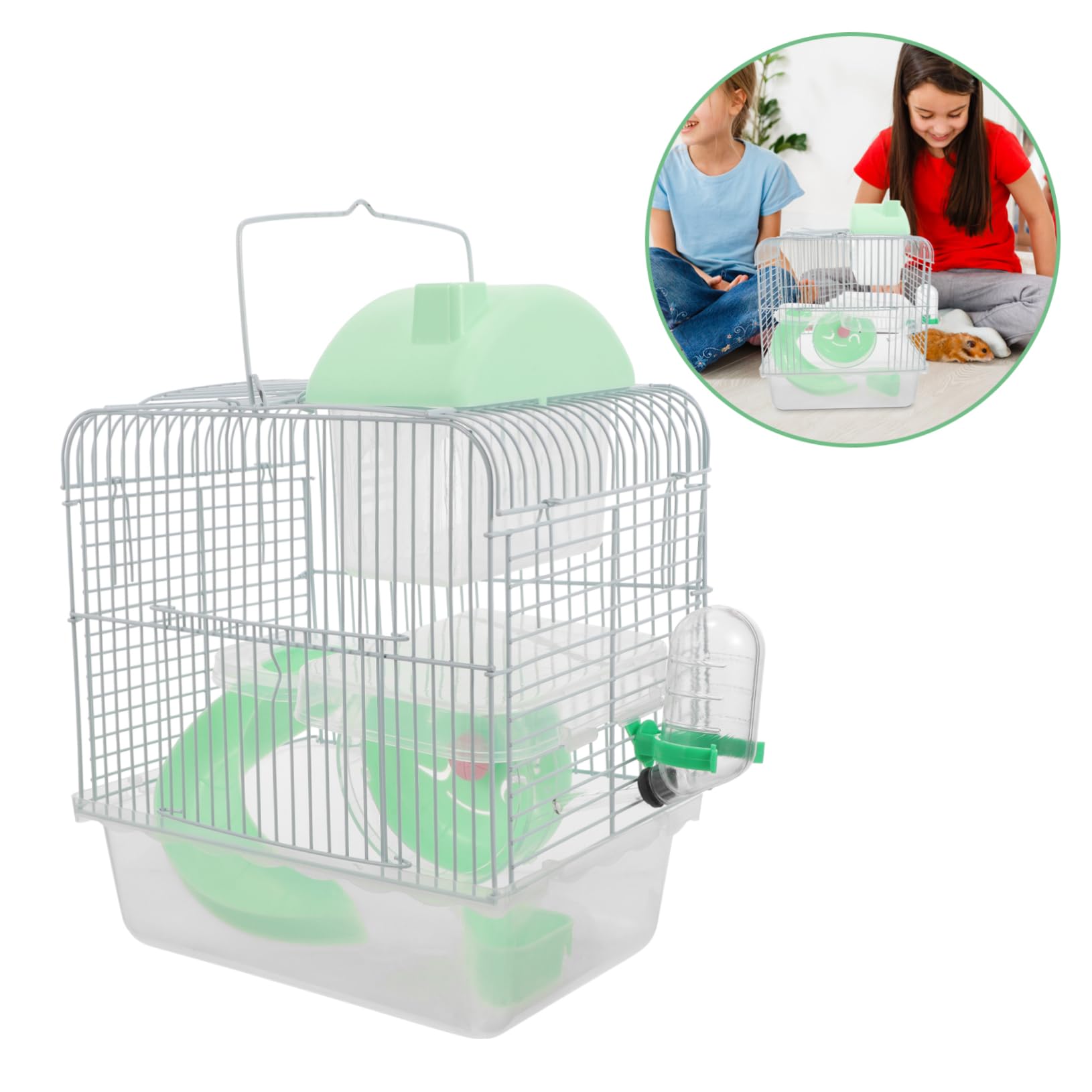 Toyvian Cage pour Hamster à Double Maison Spacieuse pour Hamster Et Chinchilla Cage à Plate-Forme pour Rat pour Animal De Compagnie