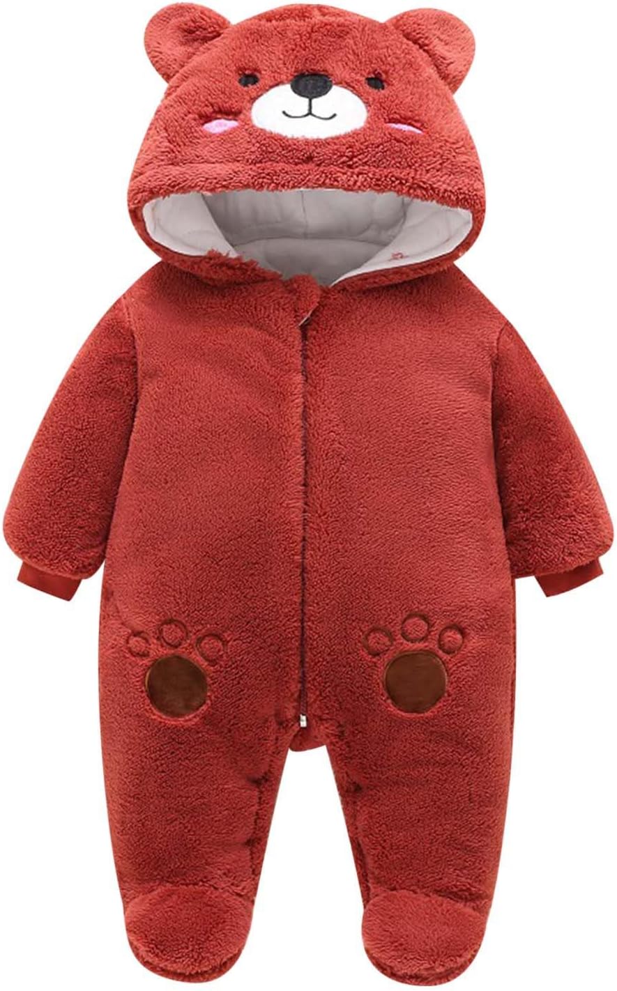 Combinaison Ski Bébé Fille Garçon - Polaire Chaude à Glissière - Grenouillère Hiver (0-24 Mois)