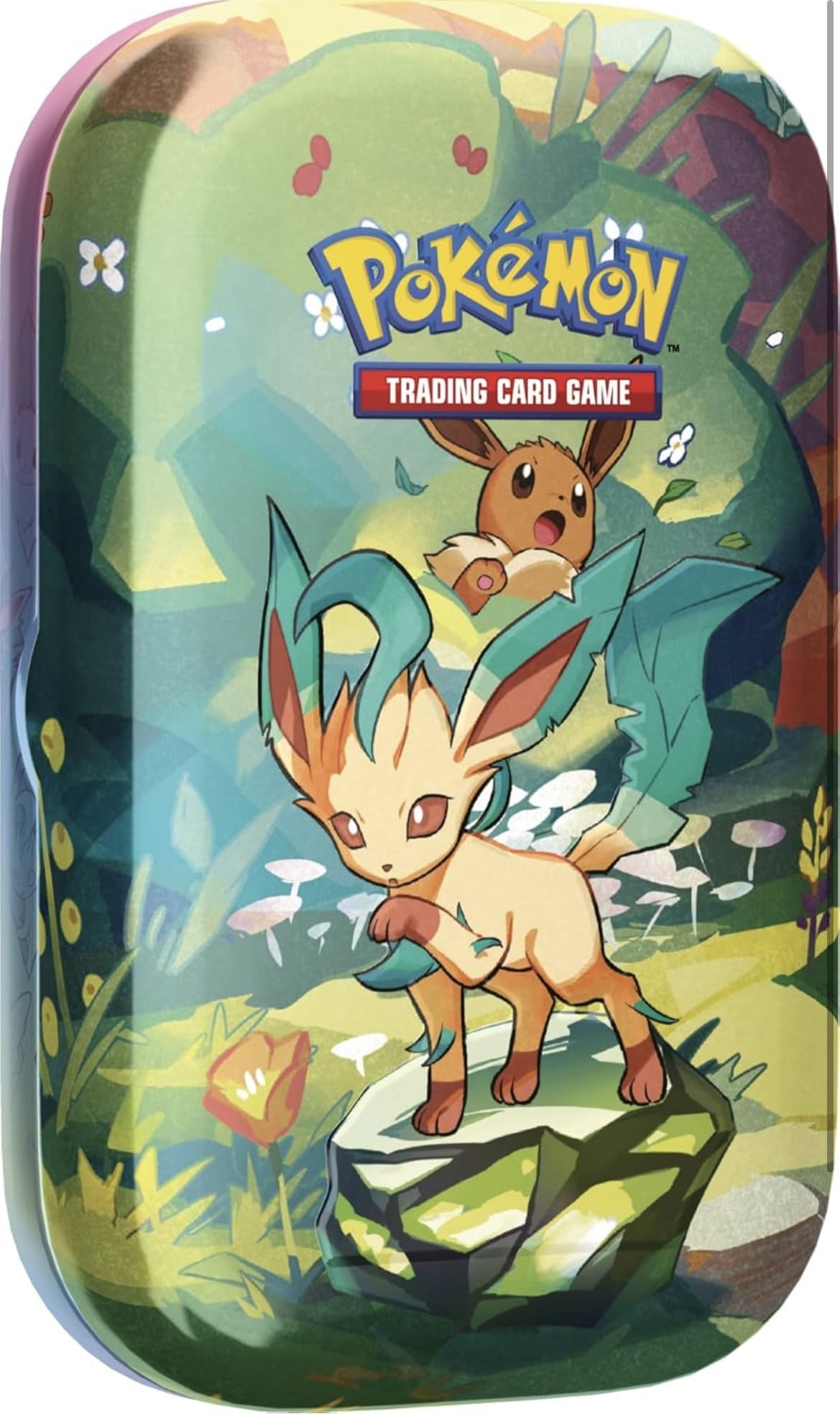 GCC Pokémon - Minipuszka kolekcjonerska Leafeon Szkarłatna i Fioletowa ekspansja - Prismatic Evolutions (dwie torebki rozszerzeń i jedna moneta)