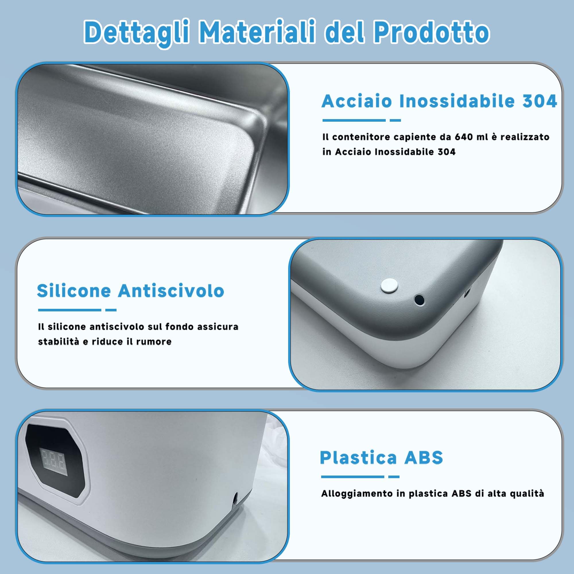 Pulitore Ultrasuoni，alta frequenza 49KHz ultrasonic cleaner，grande capacità 640ml display LED timer a 5 livelli portatile pulitore ultrasuoni apparecchio denti，adatto per gioielli, occhiali, anelli, o