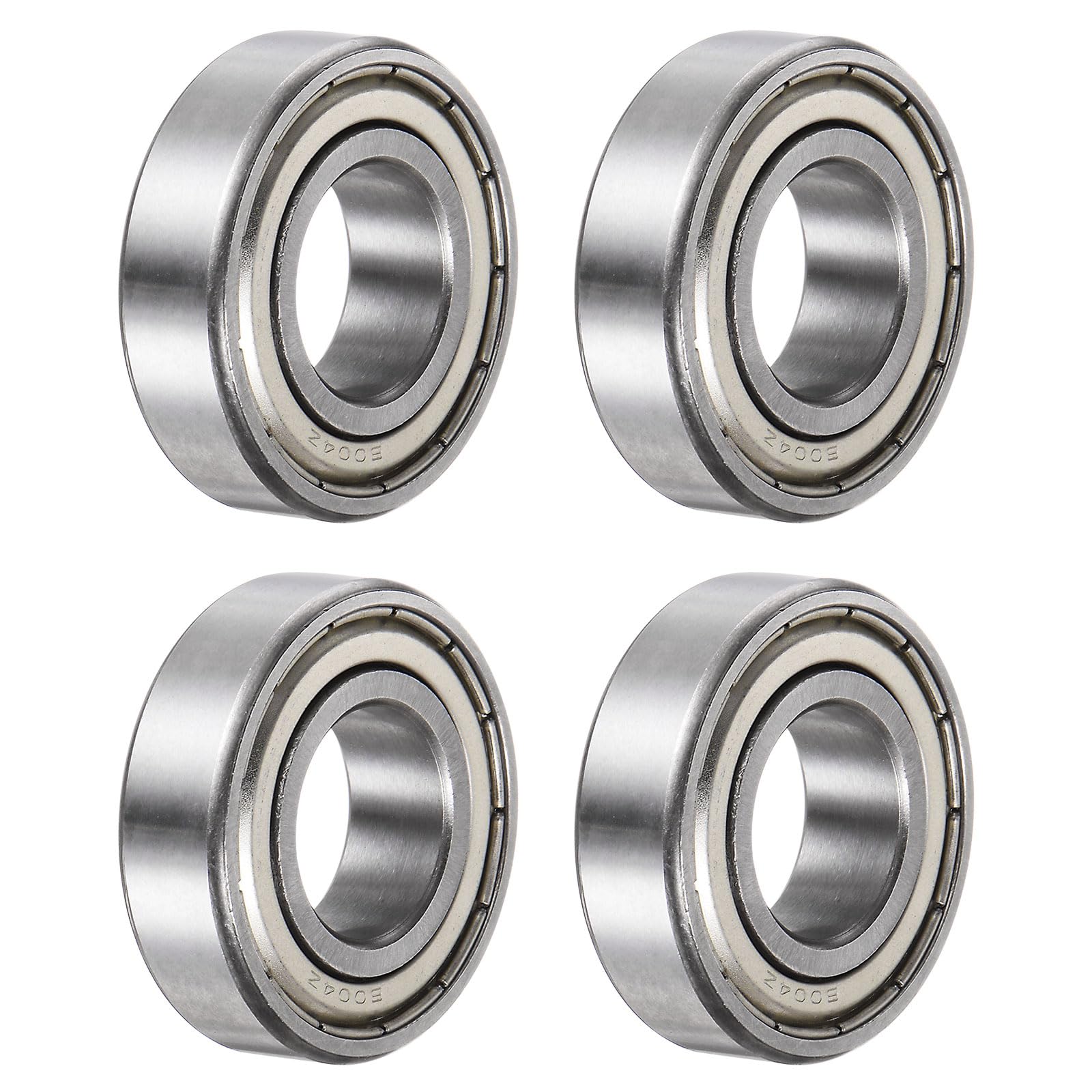uxcell 4pcs 6004-ZZ Deep Groove Ball Bearings, Chrome Steel Z2 Double Metal Shielded Bearing 20mm x 42mm x 12mm