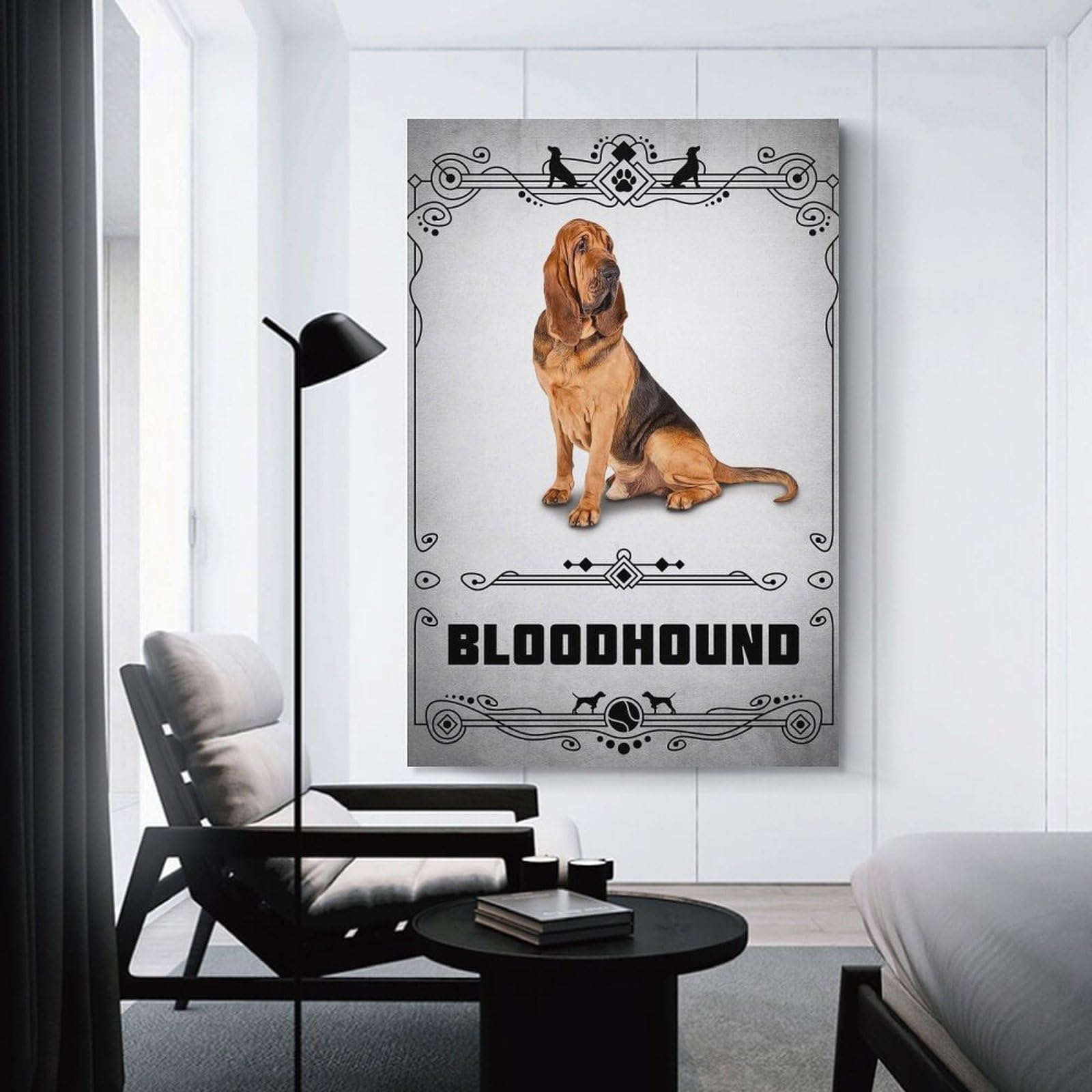 Junmoney Wall Picture Print Bloodhound, 16x24inch(40x60cm), for Entrance Walls, Hall Decor Or Foyers, A Neat Decor Update for Hallways