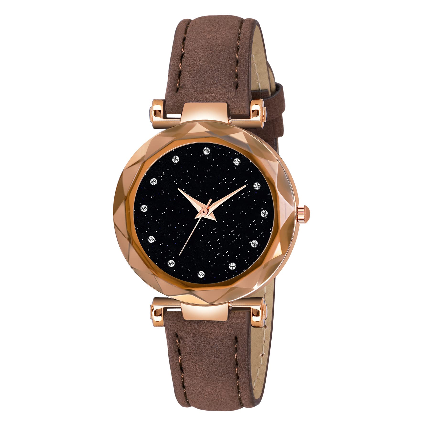 Shunya New Black Diamond Traditional Woman & Girls Watch Black Dial & Brown Belt Watch (B09Y23FN5Z) Amazon Price History, Amazon Price Tracker