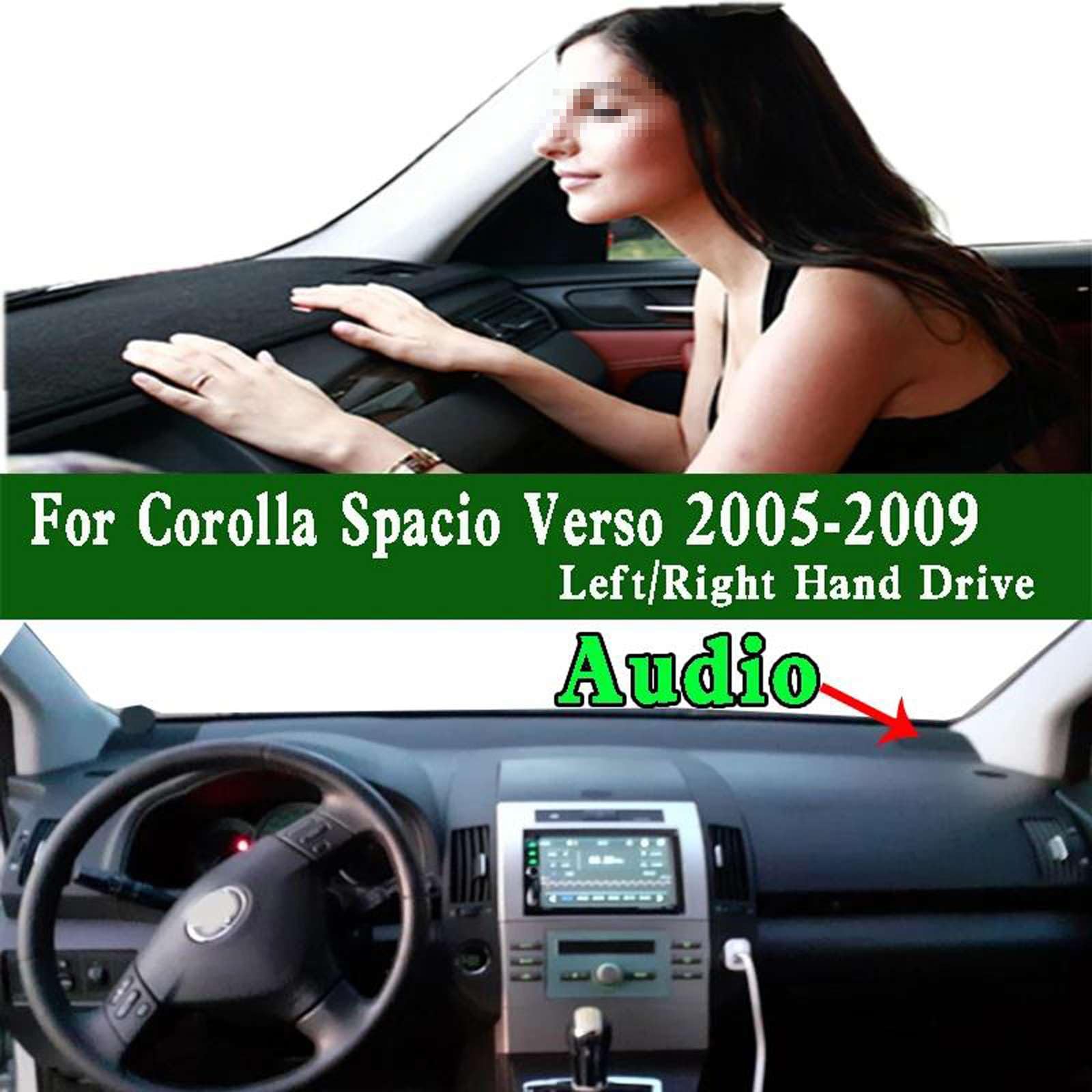 LXURY Alfombrilla Protectora para salpicadero de Coche, Compatible con Toyota Corolla Verso Spacio 2005-2009.