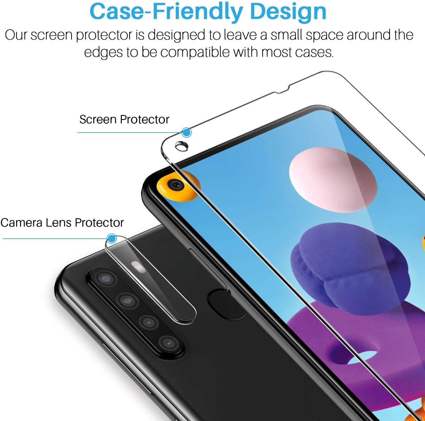 Popular 6 Pack LK 3 Pack Screen Protector + 3 Pack Camera Lens Protector Compatible with Samsung Galaxy A21 Tempered Glass, Easy Frame Installation, HD Ultra-Thin Discount 90% 6 Pack LK 3 Pack Screen Protector + 3 Pack Camera Lens Protector Compatible with Samsung Galaxy A21 Tempered Glass, Easy Frame Installation, HD Ultra-Thin