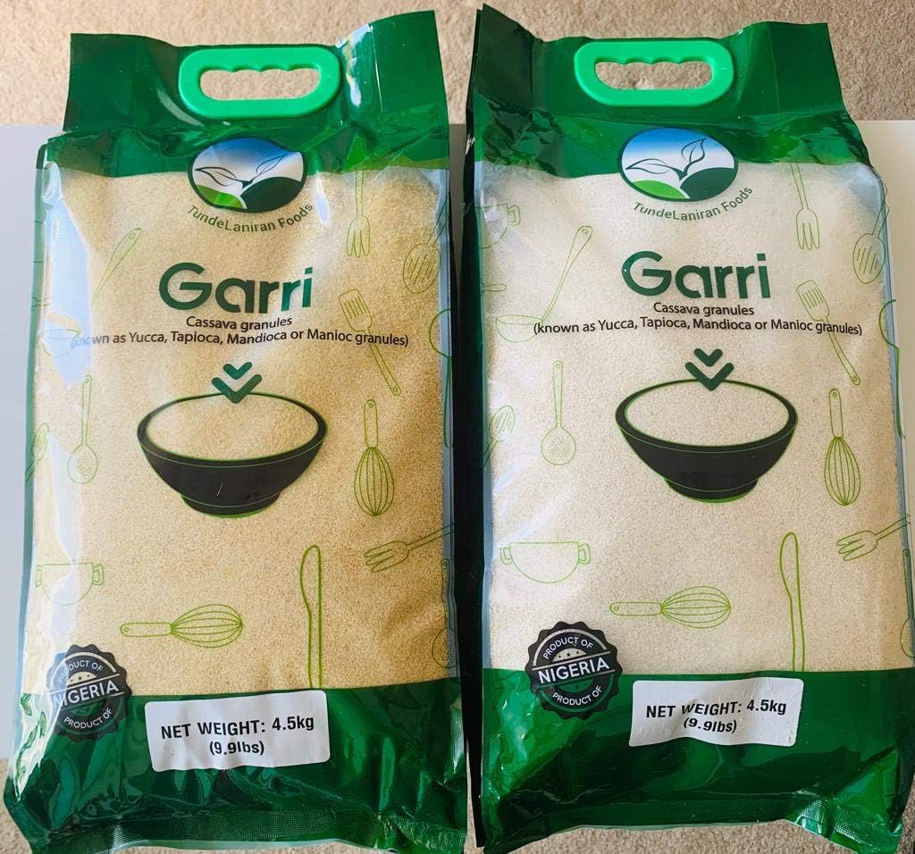 TundeLaniran Farms GARRI. Best taste and quality. 9.9lbs (4.5kg) (Cassava Granules)