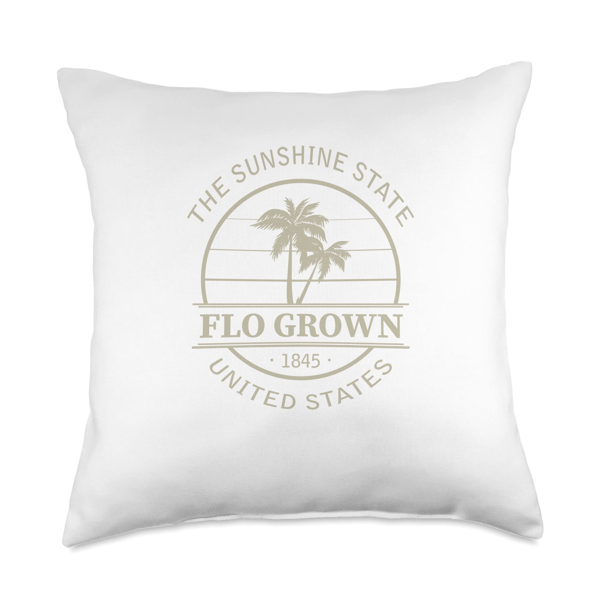 FloWellFlo Grown Tan Palms Throw Pillow, 18x18, Multicolor