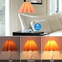 Vista 4 de Table Lamps for Living Room - Blue and Orange Modern Dimmable Lamps with USB Port and Outlet