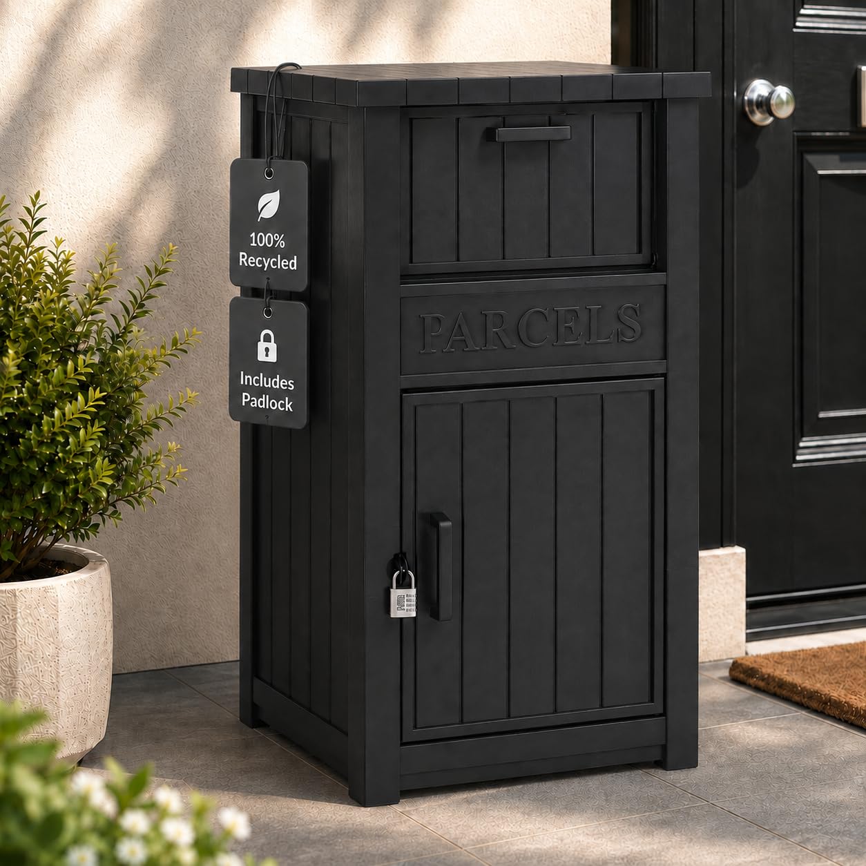 Olsen & Smith Outdoor Lockable Parcel Box, Secure Post Box for Deliveries