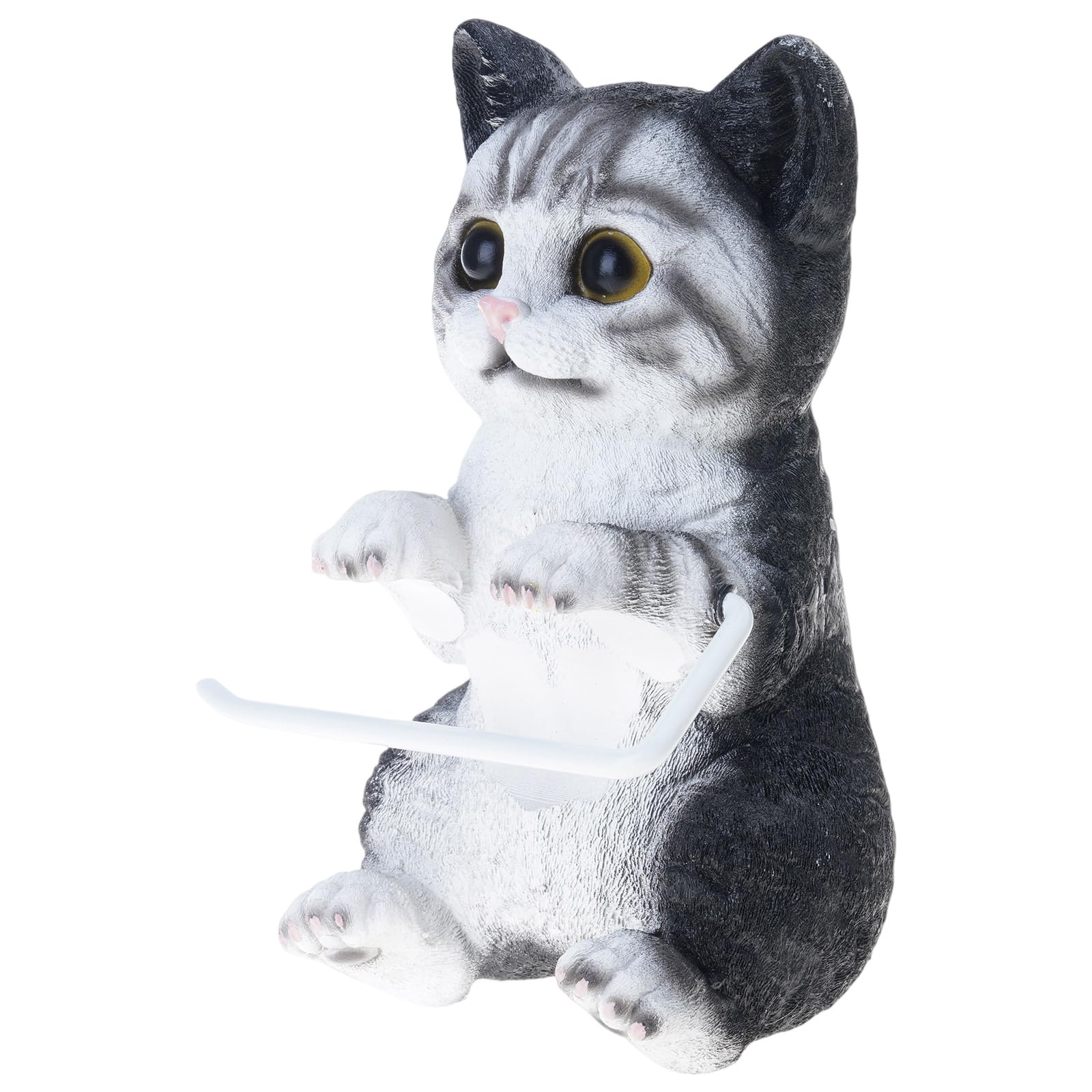 Jazuaiao Kittys Themed Bathroom Tissue Roll Dispenser Wall Mounted Storage Resin Materials Compacts Space Efficient Home Decoration Resin Toilet Roll Storage