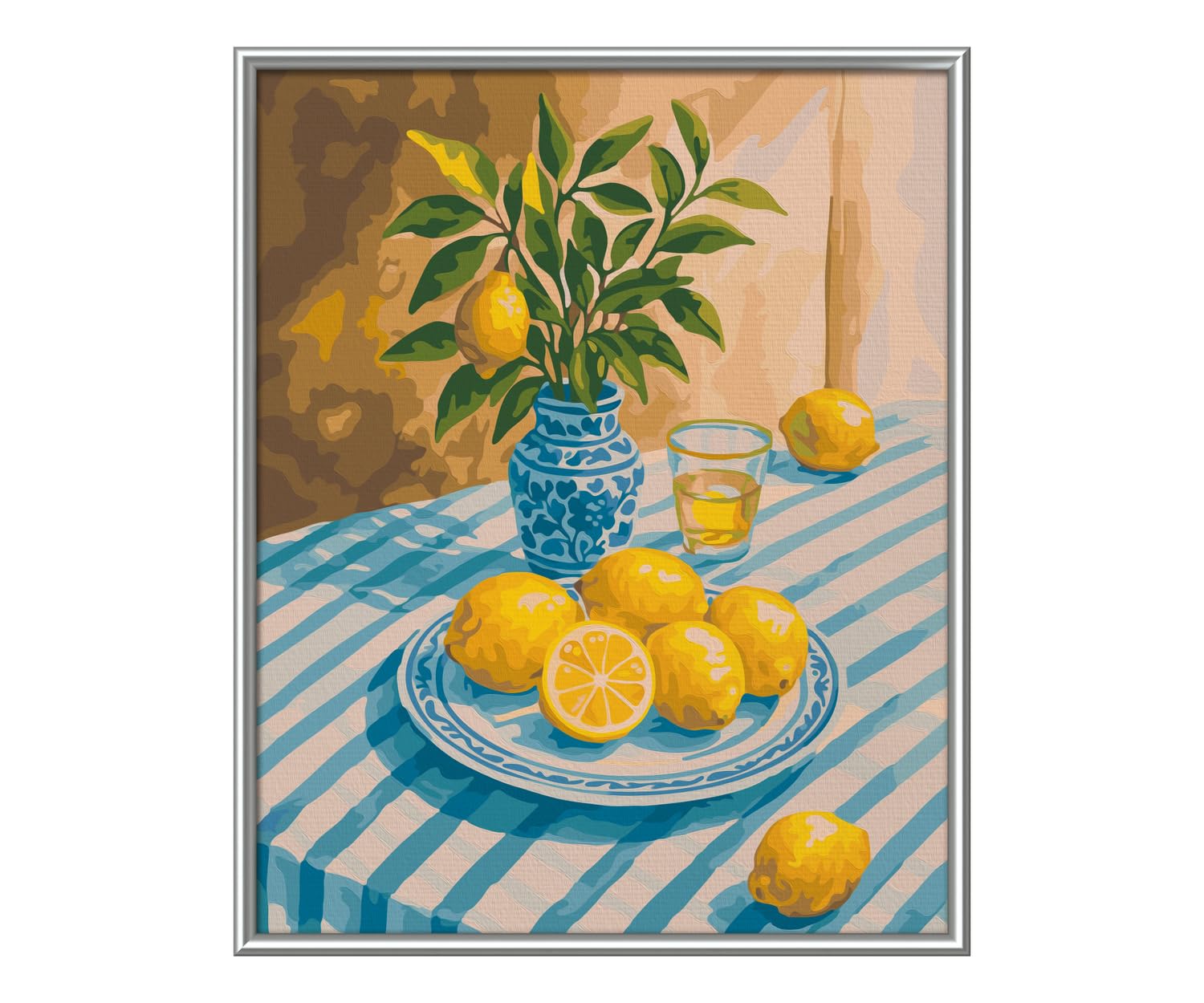 Schipper Dipingere con i Numeri - Limone Still Life - Dipingere Immagini per Adulti, compresi pennelli e Colori acrilici, 24 x 30 cm