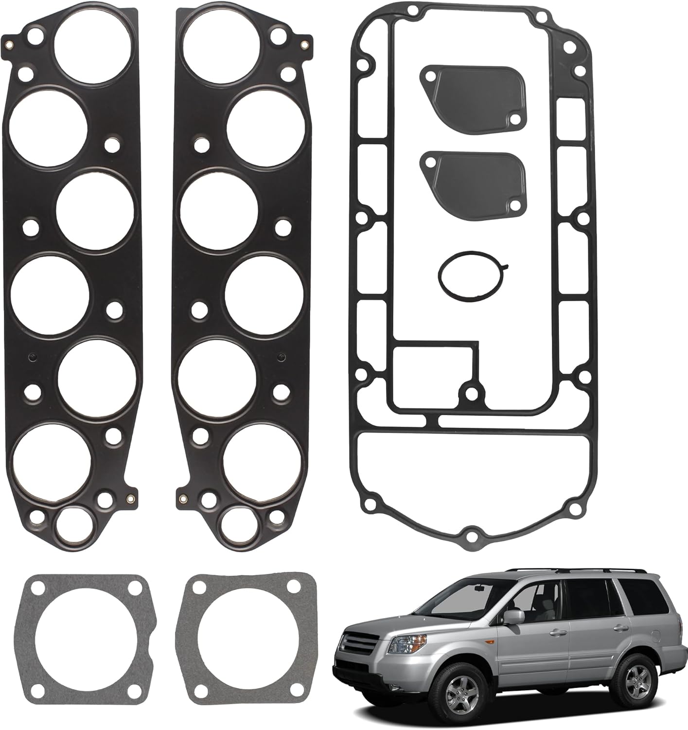 Engine Intake Manifold Fuel Injection Plenum Gasket Set Compatible with 2003 2004 2005 2006 2007 2008 Honda Pilot Acura MDX 3.5L Replaces MS 96410-1