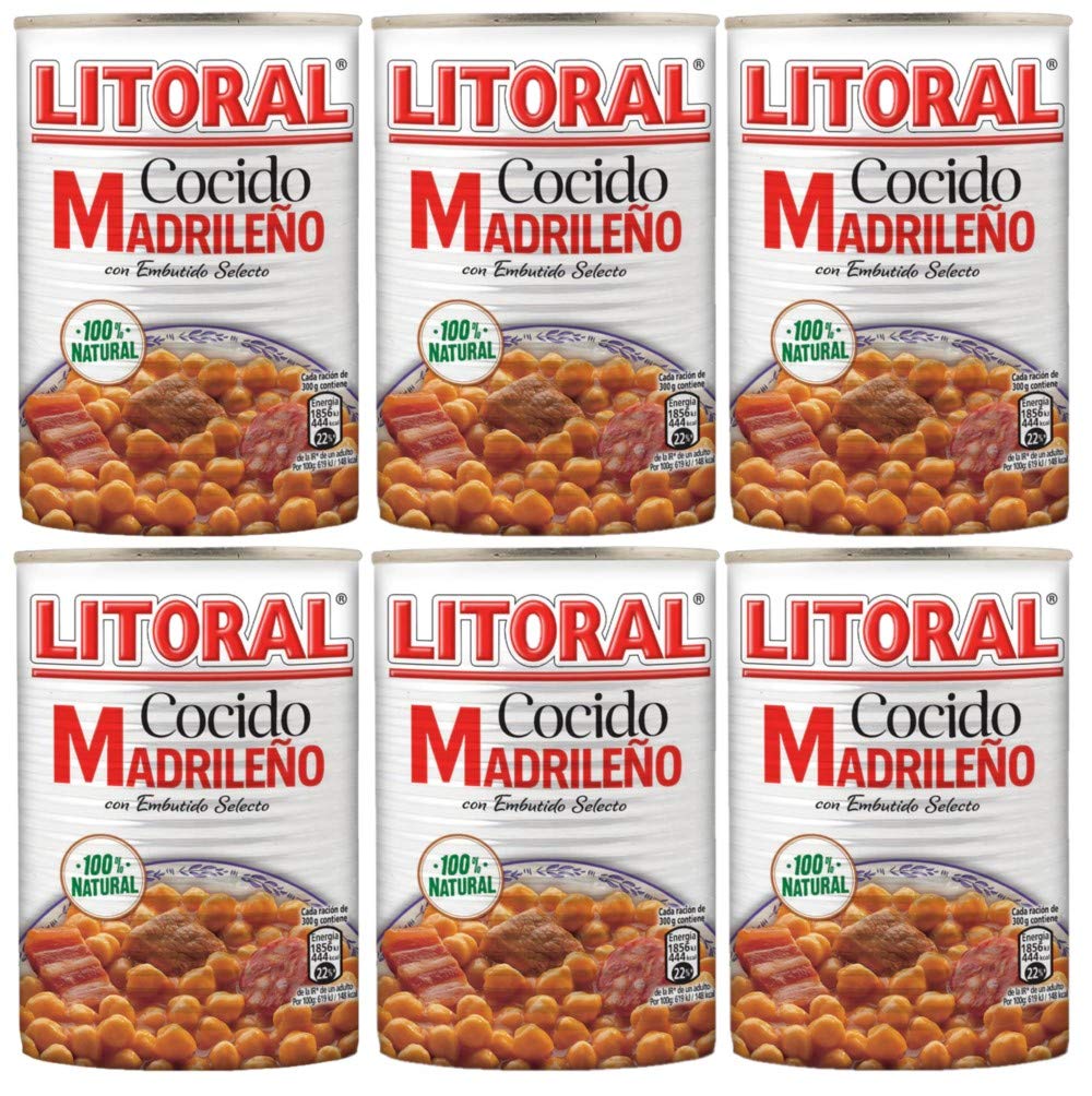 Litoral: Stufato di ceci di Madrid - 440g confezione da 6 lattine