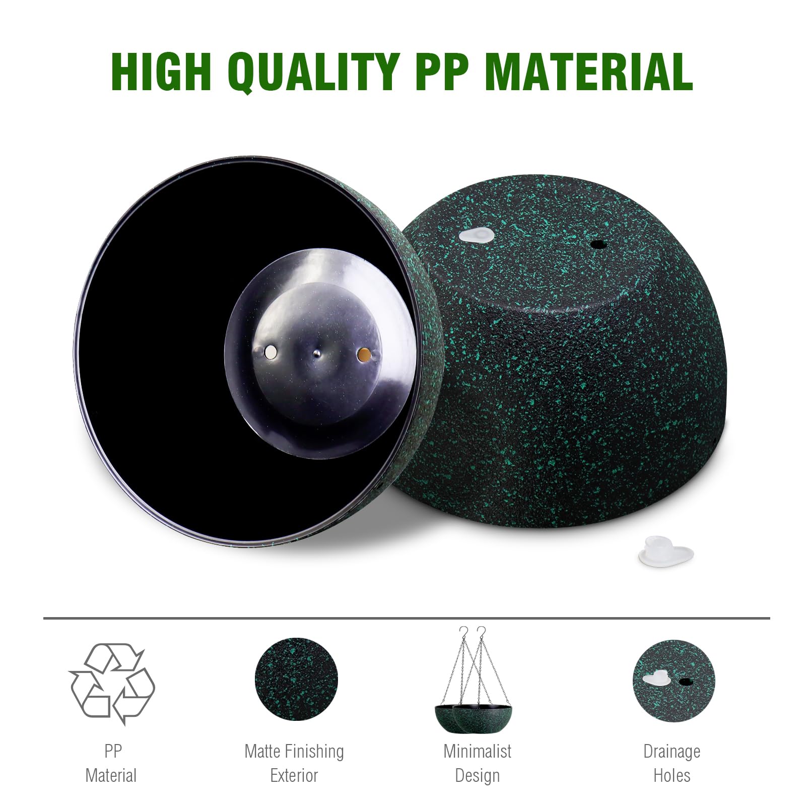 Amazon.com: WSMKSZ 13 英吋(約33.0 公分)大型懸掛花盆,適用於戶外室內