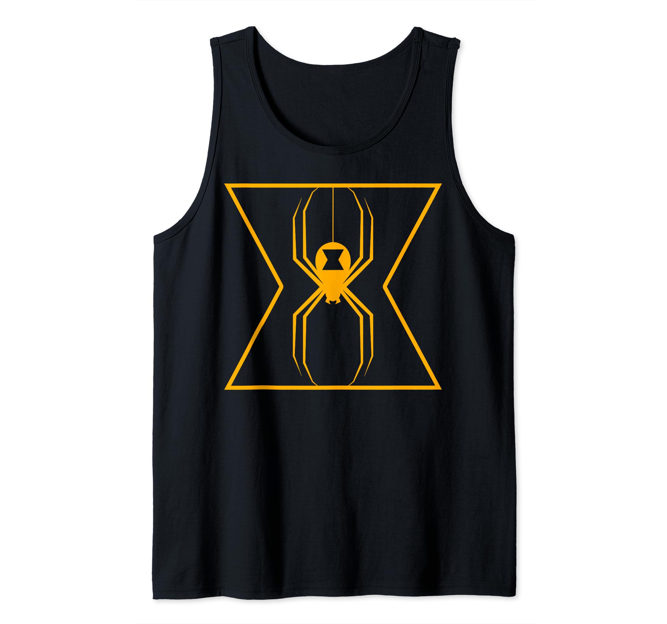 Camiseta Marvel Black Widow Neon Orange Outline tank top de algodón negro sin mangas 2