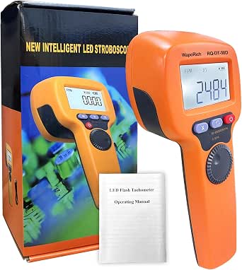 Handheld Stroboscope 60-49,999 RPM/FPM Digital Strobe Tachometer