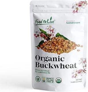 Food to Live Organic Hulled Buckwheat Flour, 5 Pounds Non-GMO, Finely Mi...