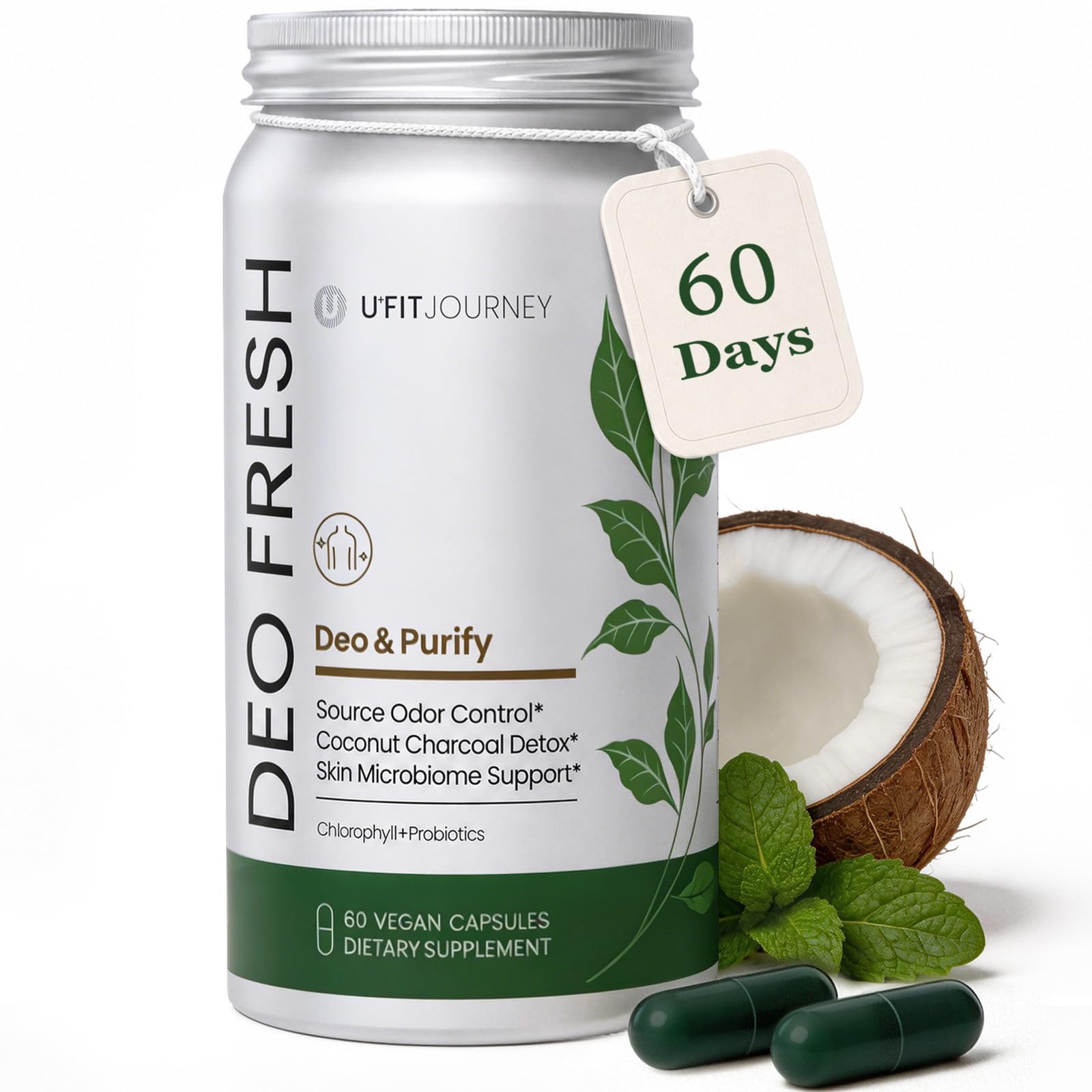 Deo Fresh Chlorophyll & Probiotics Body deodorizing Supplement, 60 ct
