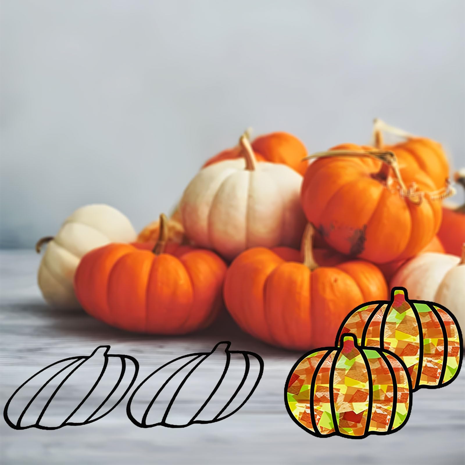 12-teiliges Herbst-Bastelset Für Kinder – DIY Stocherkunst Mit Bunten Papieren & Aufklebern