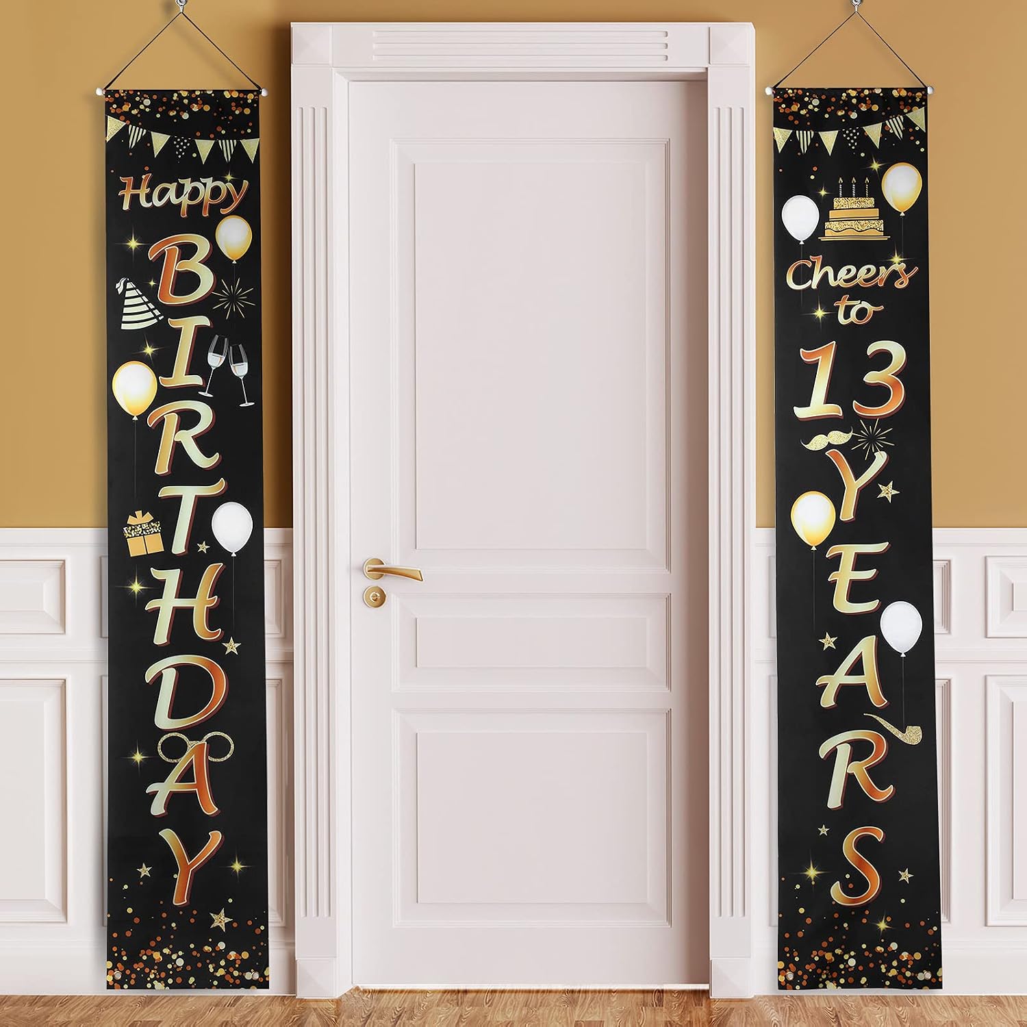 13th Birthday Party Decorations - Cheers To Years Banner & Back In 2008 Sign Set