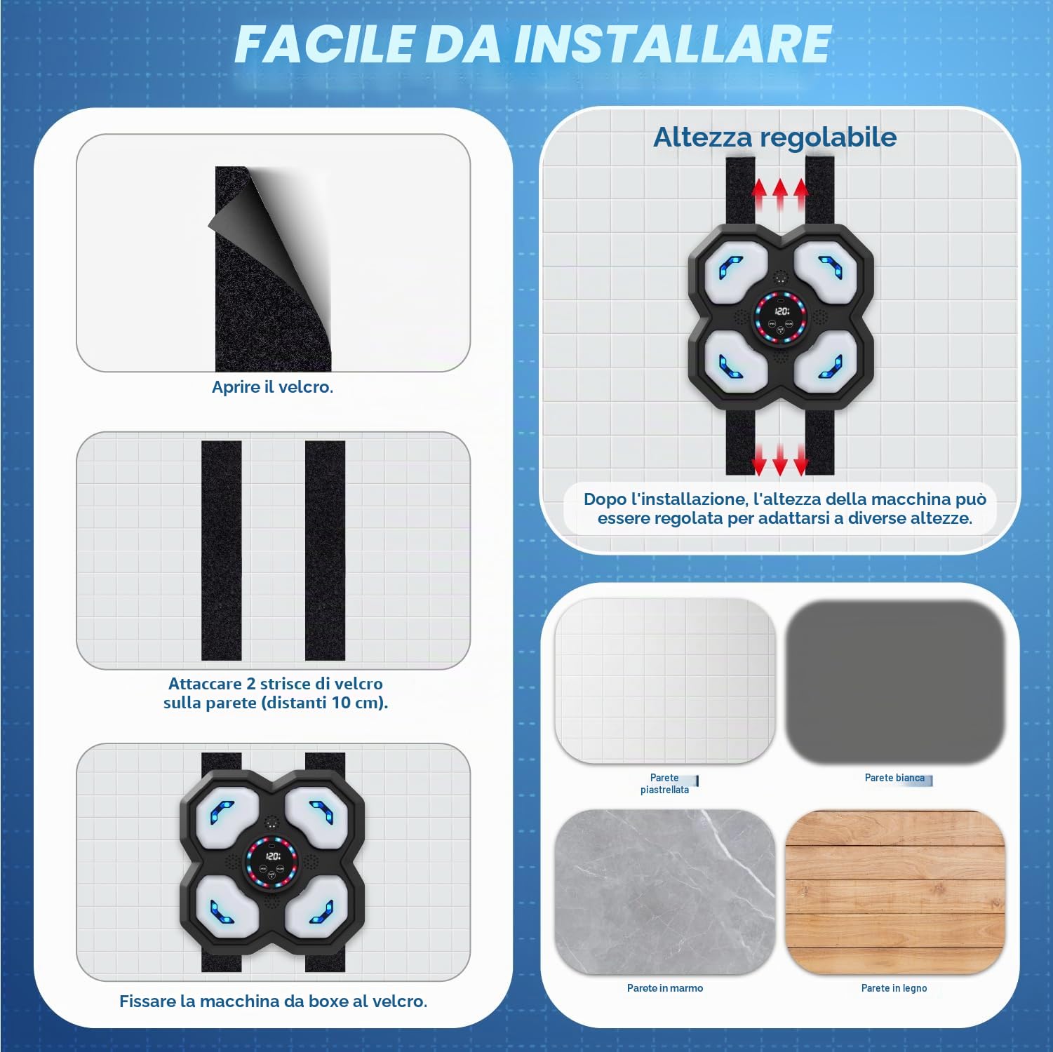 snookids Music Boxing Machine per bambini, con luce a LED, elettronica da boxe, con guanti da boxe, Smart Music Punch Sport Dispositivi con 9 modalità di velocità, controllo del volume, modalità