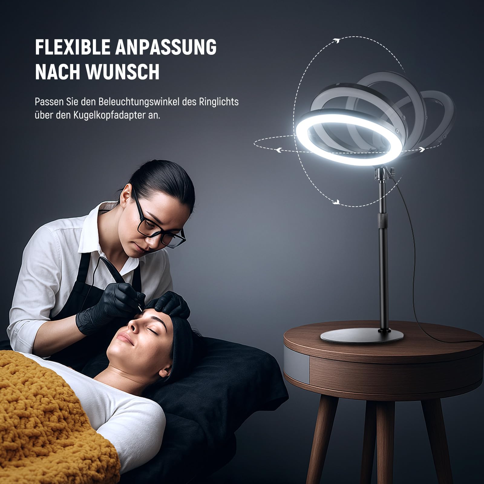 NEEWER 10" 20W LED Ringlicht mit Schreibtischständer Telefonhalterung kompatibel mit iPhone Laptop zweifarbig 2900K – 7000K USB C PD Eingang CRI97+ 1660LX/0,5m Selfie Make up TikTok Videolicht RH10B